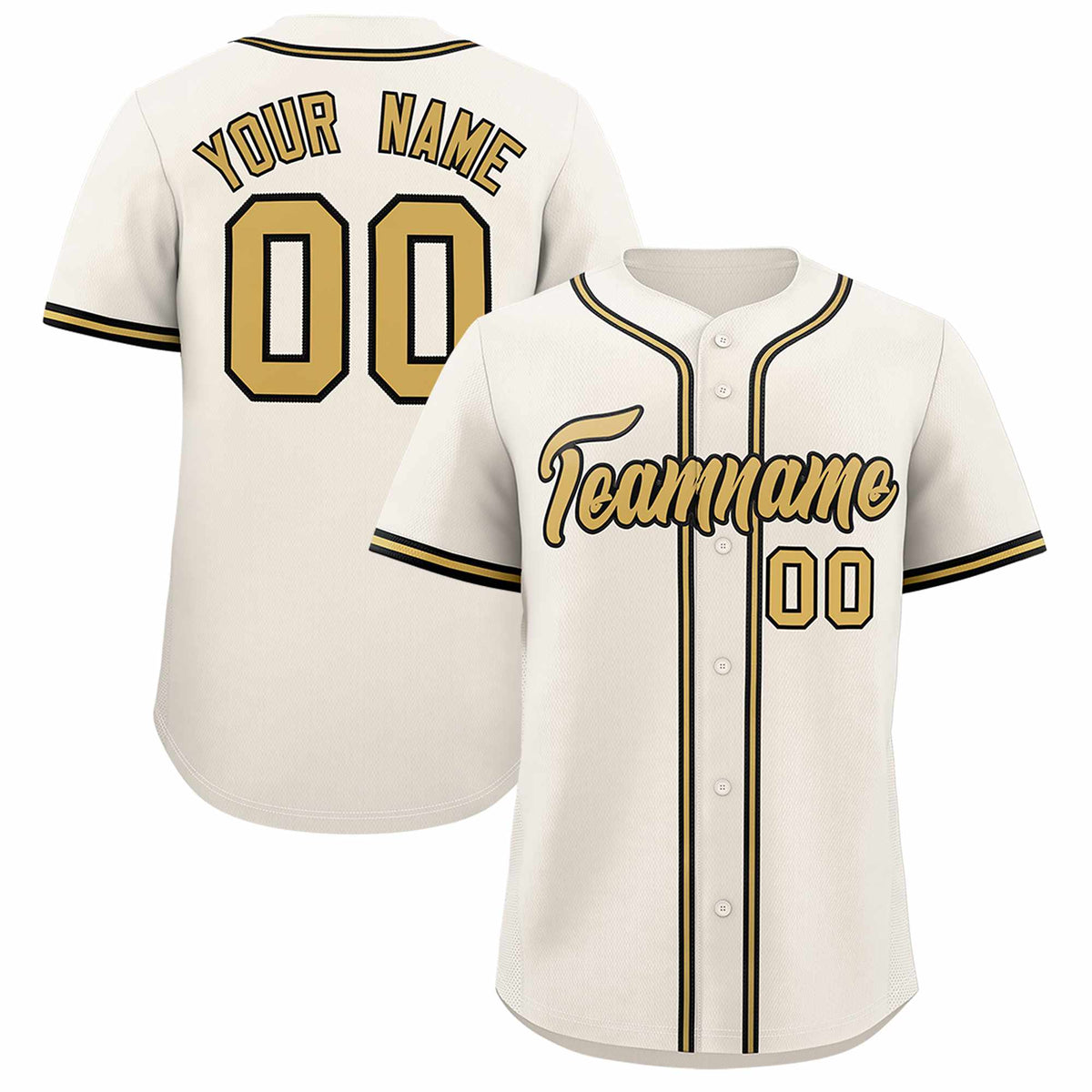 Custom Cream Classic Style Authentic Baseball Jersey