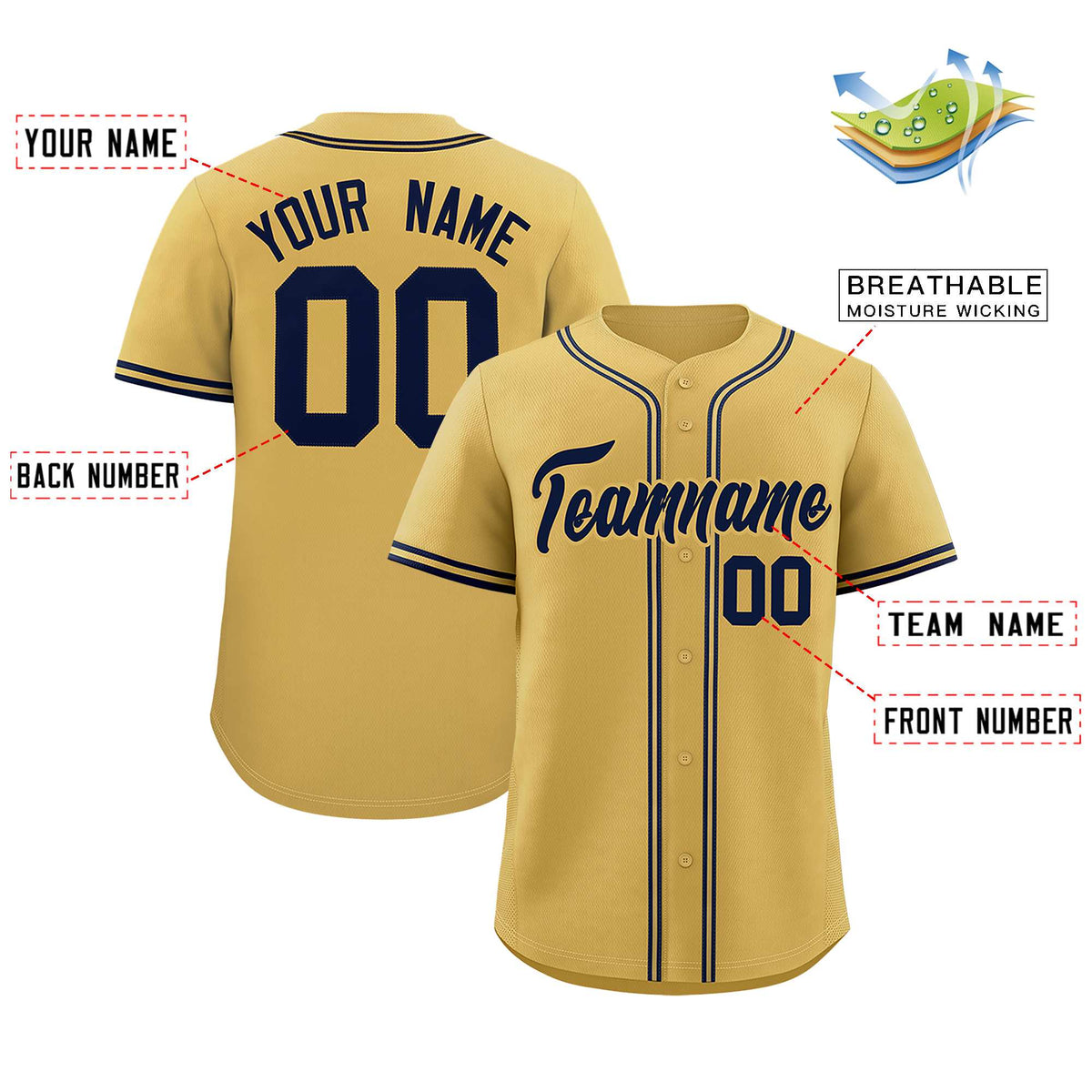 Custom Cream Classic Style Authentic Baseball Jersey