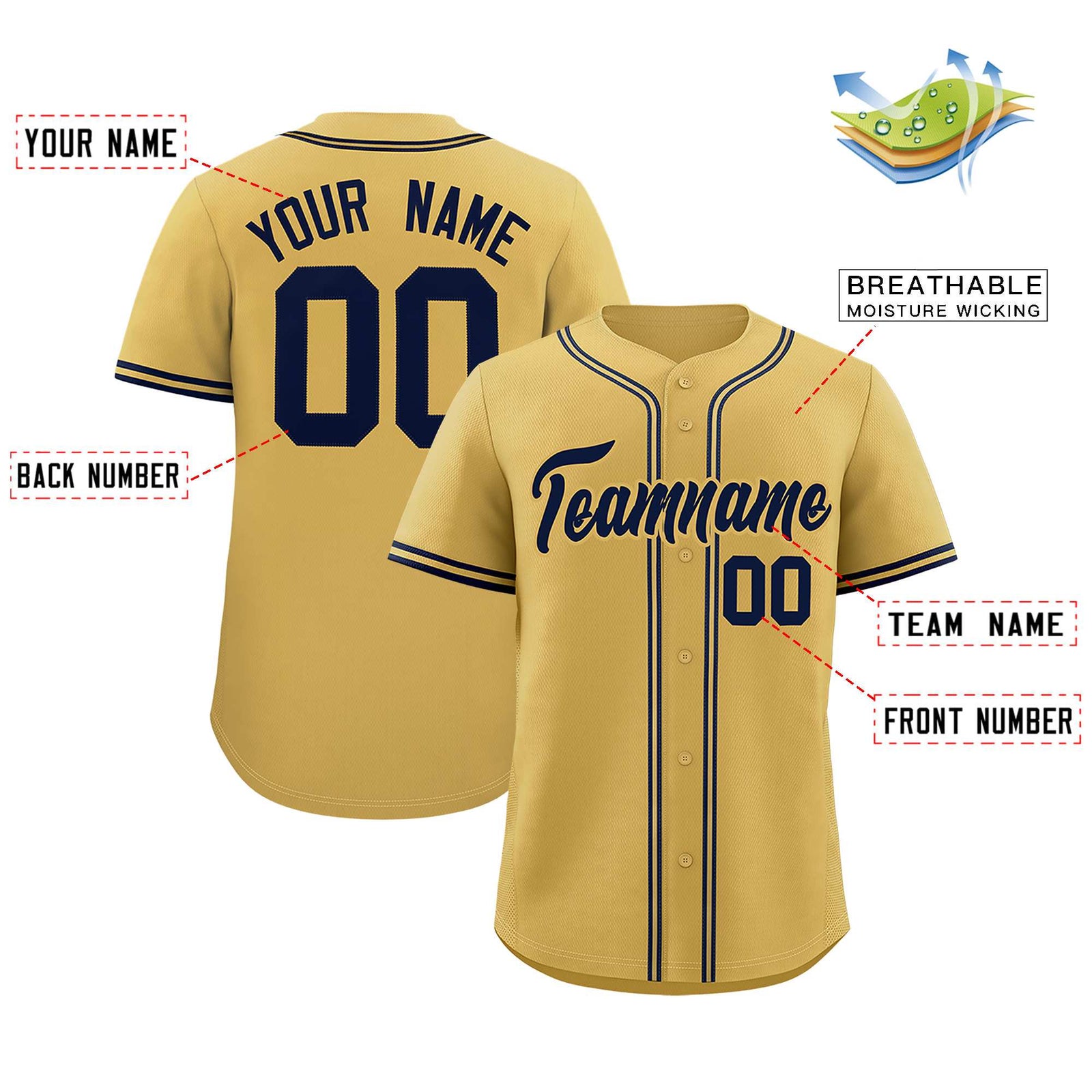 Custom Cream Classic Style Authentic Baseball Jersey