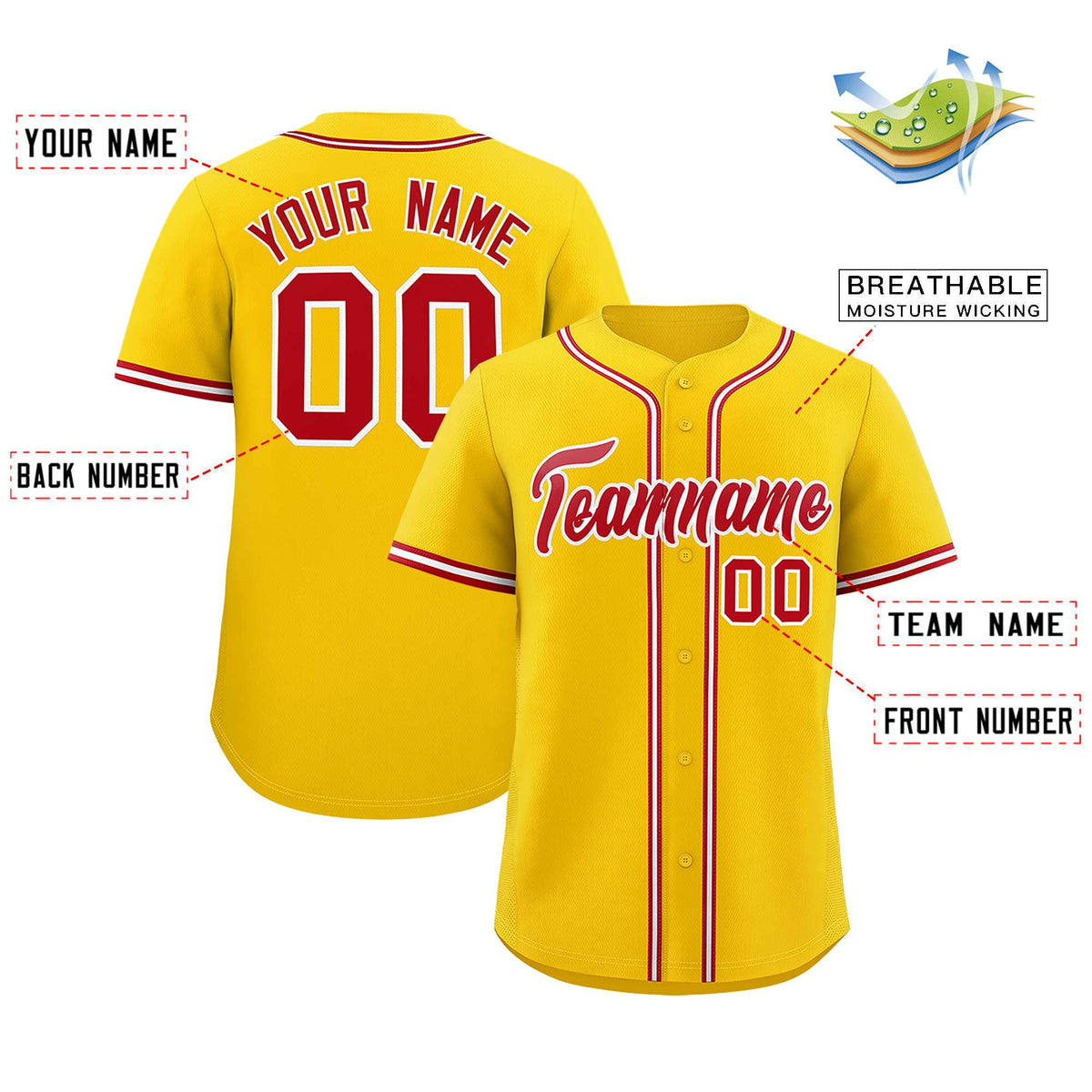 Custom Gold Classic Style Authentic Baseball Jersey