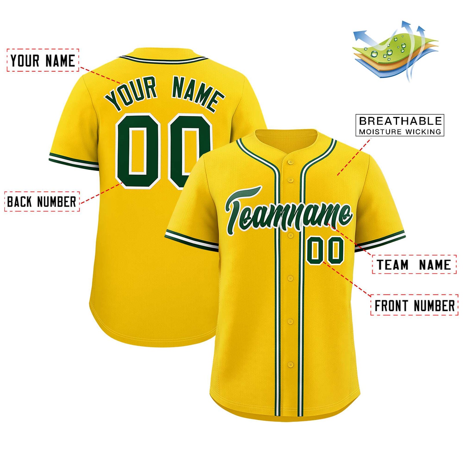 Custom Gold Classic Style Authentic Baseball Jersey