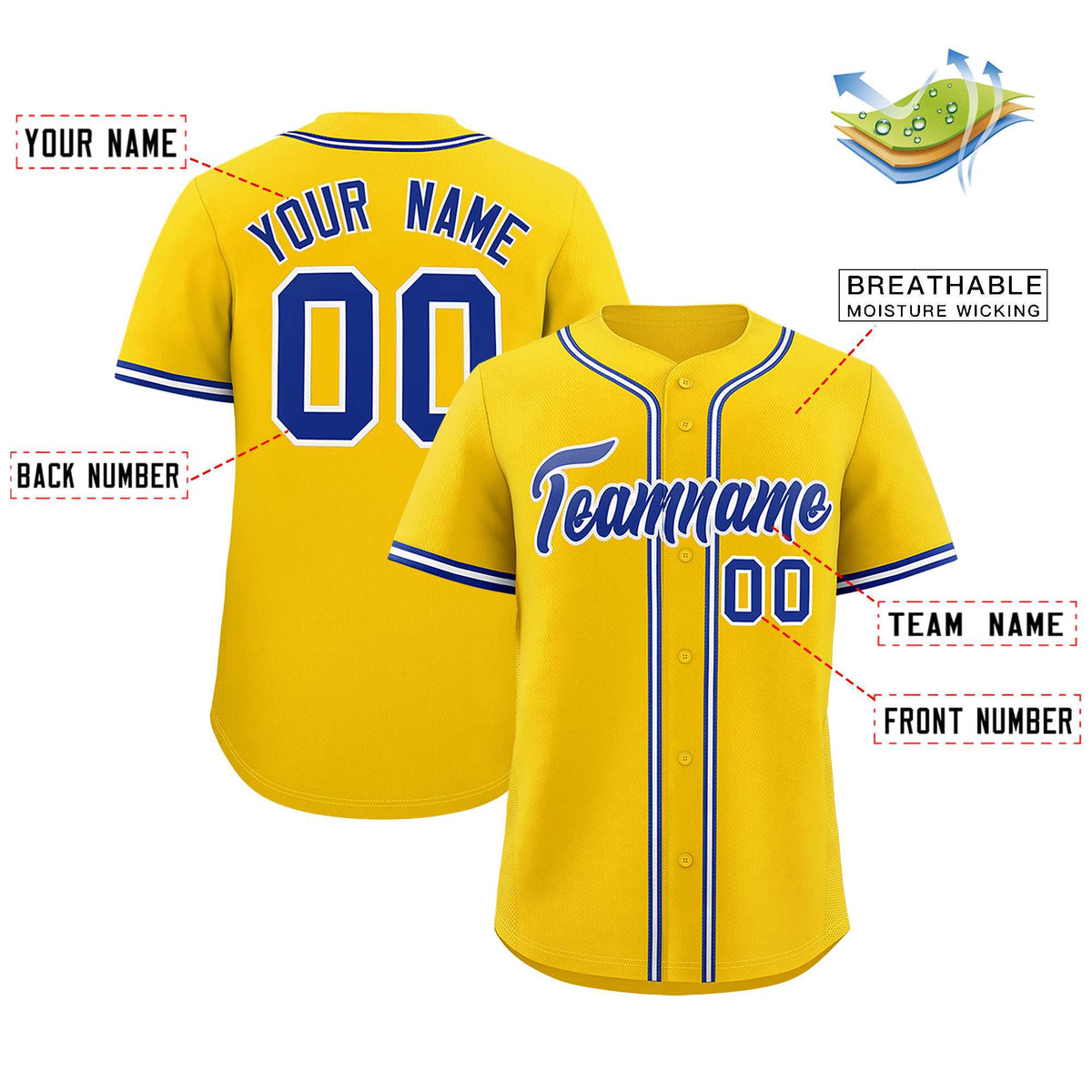 Custom Gold Classic Style Authentic Baseball Jersey