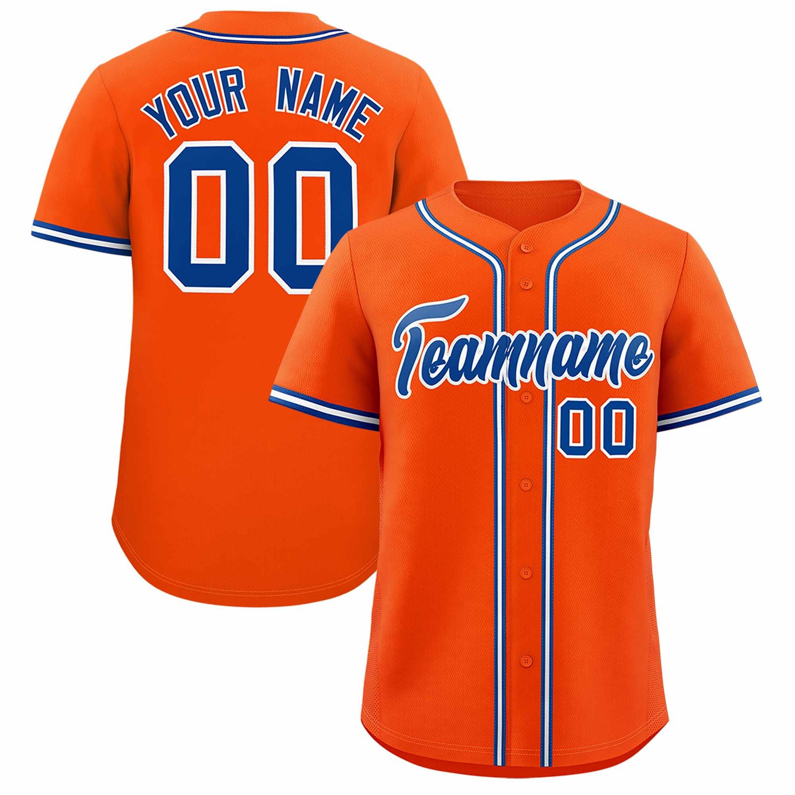 Custom Orange Classic Style Authentic Baseball Jersey