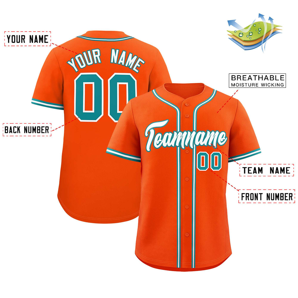 Custom Orange Classic Style Authentic Baseball Jersey