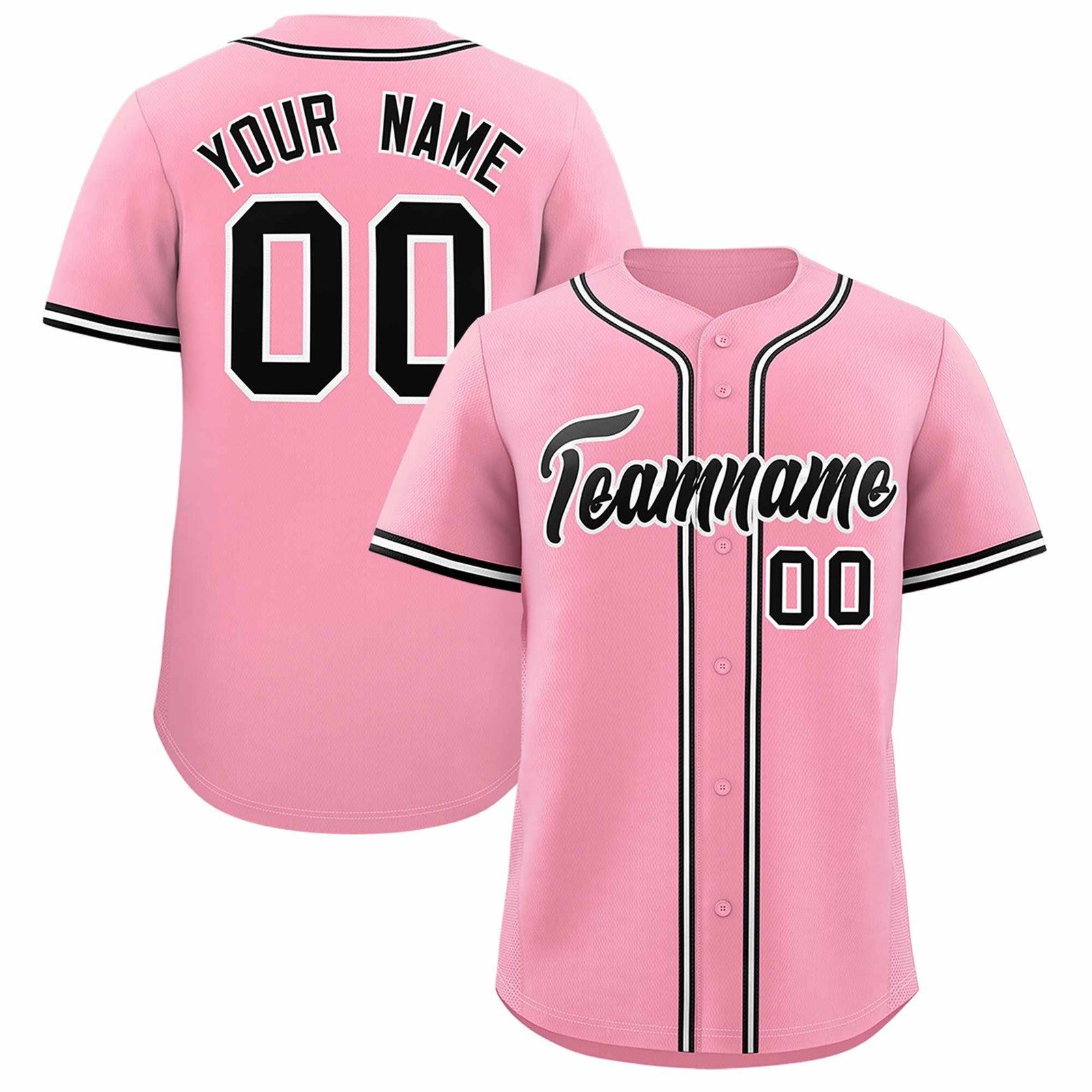 Custom Light Pink Classic Style Authentic Baseball Jersey