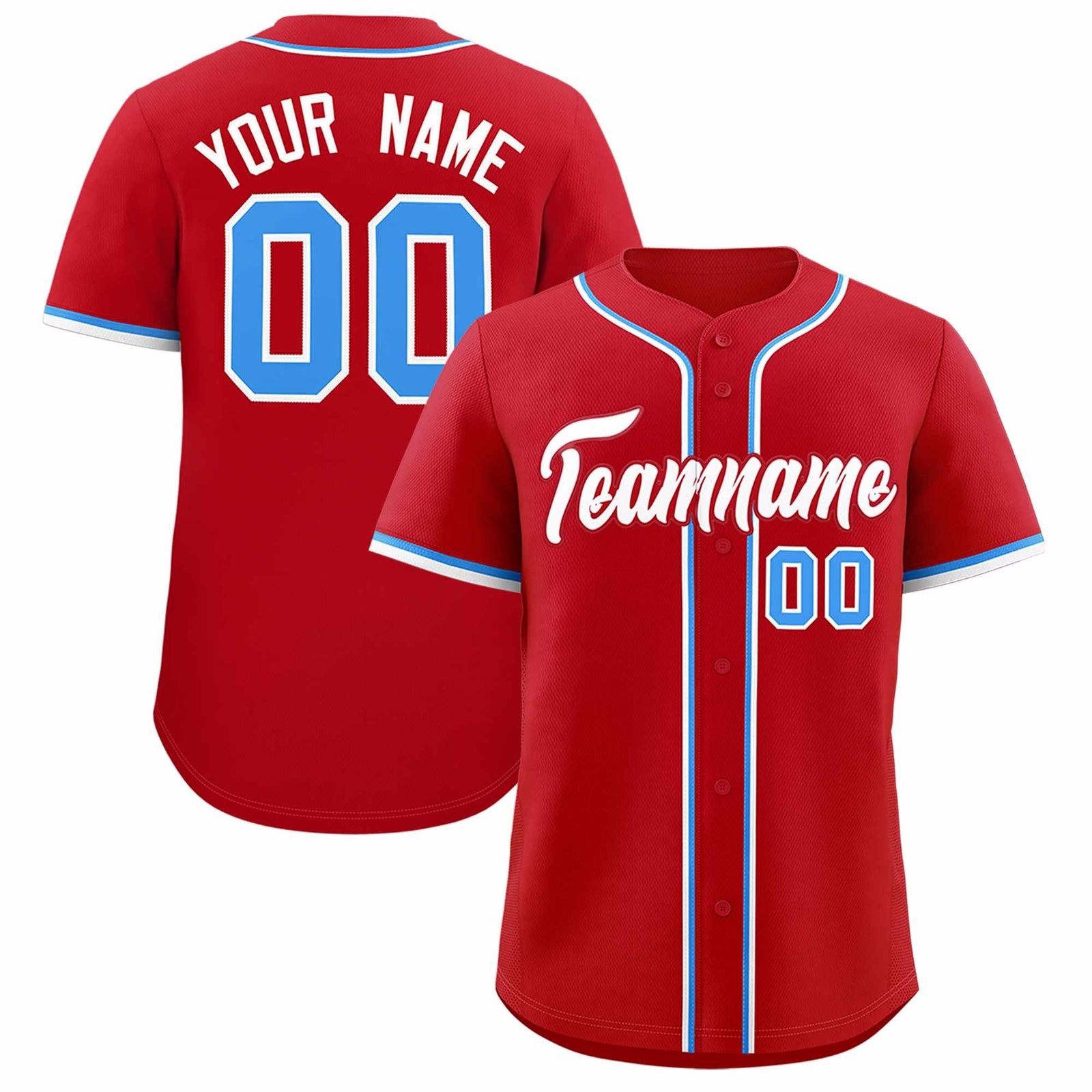 Custom Red Classic Style Authentic Baseball Jersey