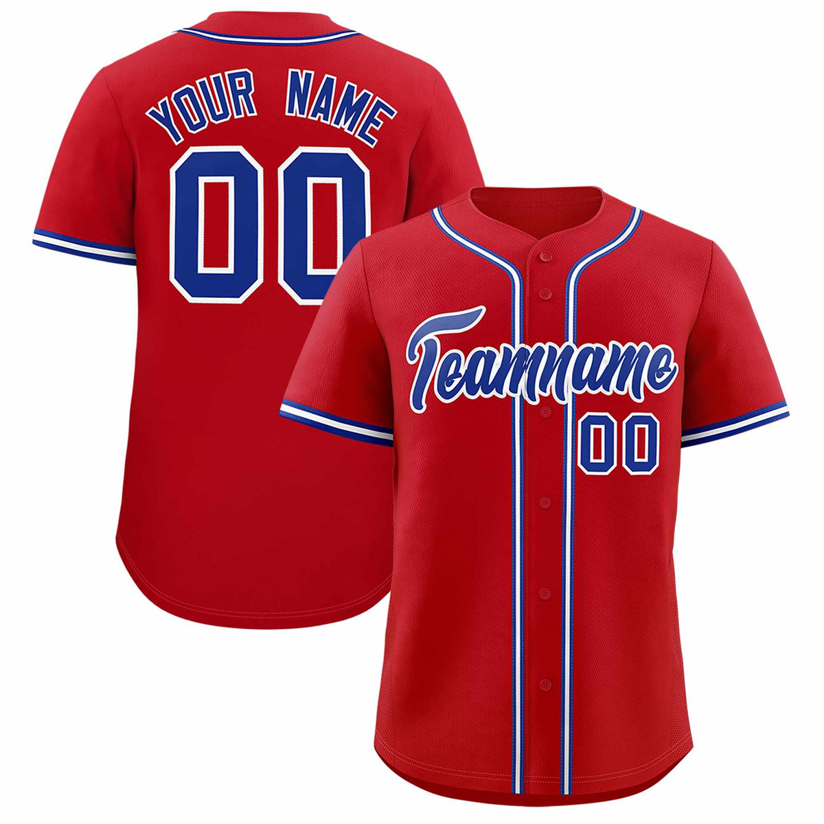 Custom Red Classic Style Authentic Baseball Jersey