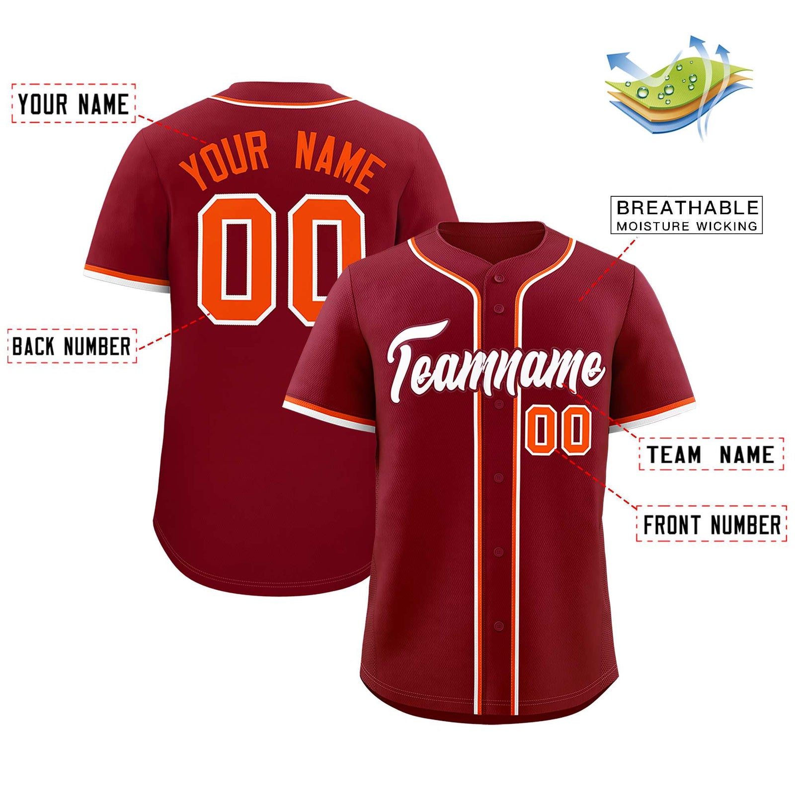 Custom Crimson Classic Style Authentic Baseball Jersey