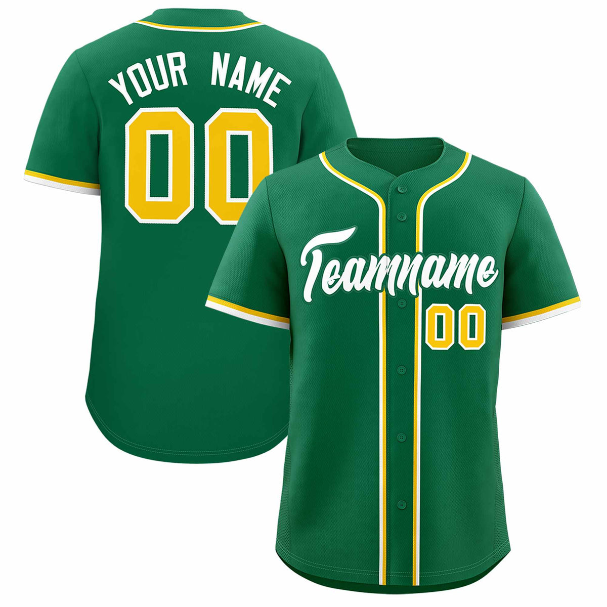 Custom Kelly Green Classic Style Authentic Baseball Jersey