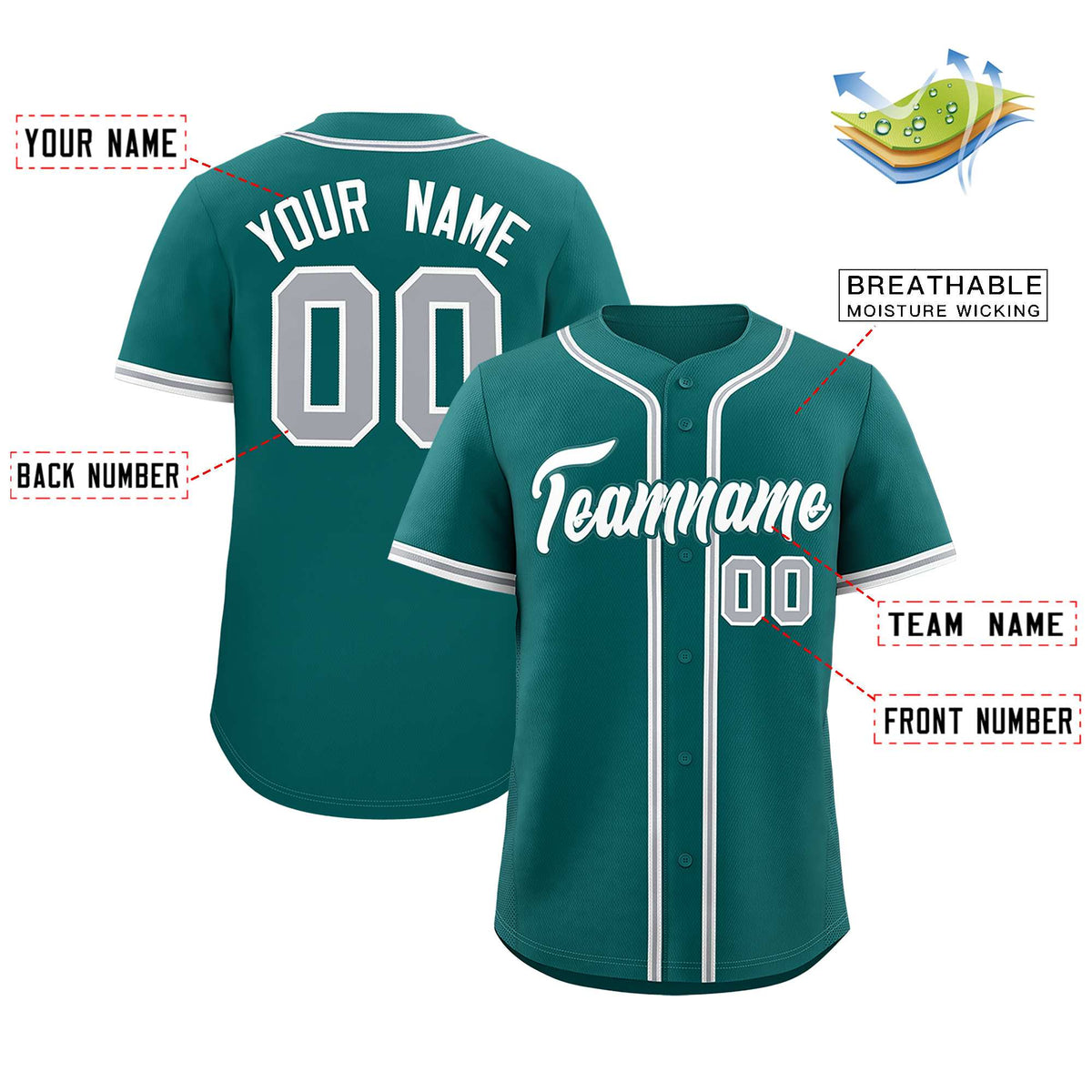 Custom Aqua Classic Style Authentic Baseball Jersey