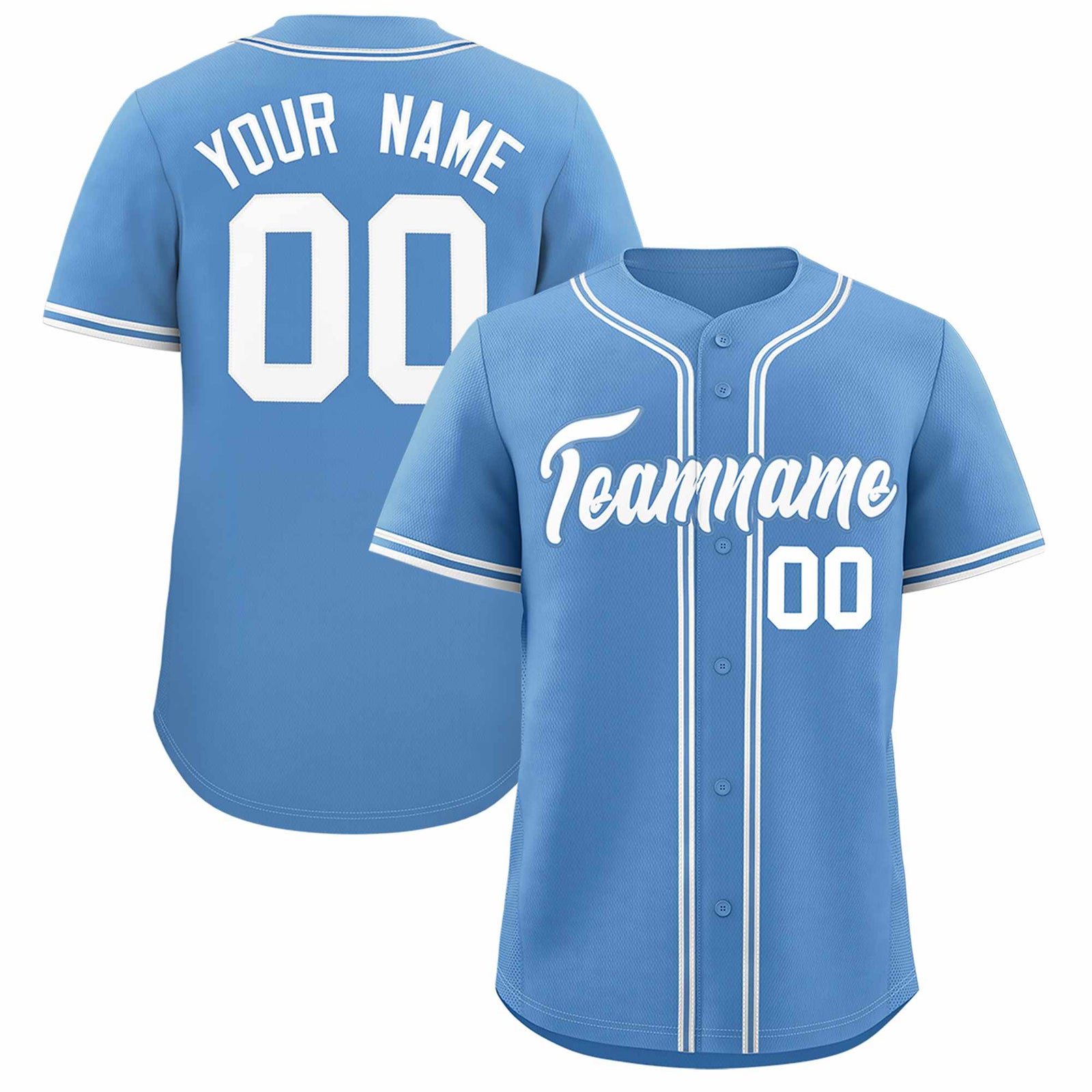 Custom Light Blue Classic Style Authentic Baseball Jersey