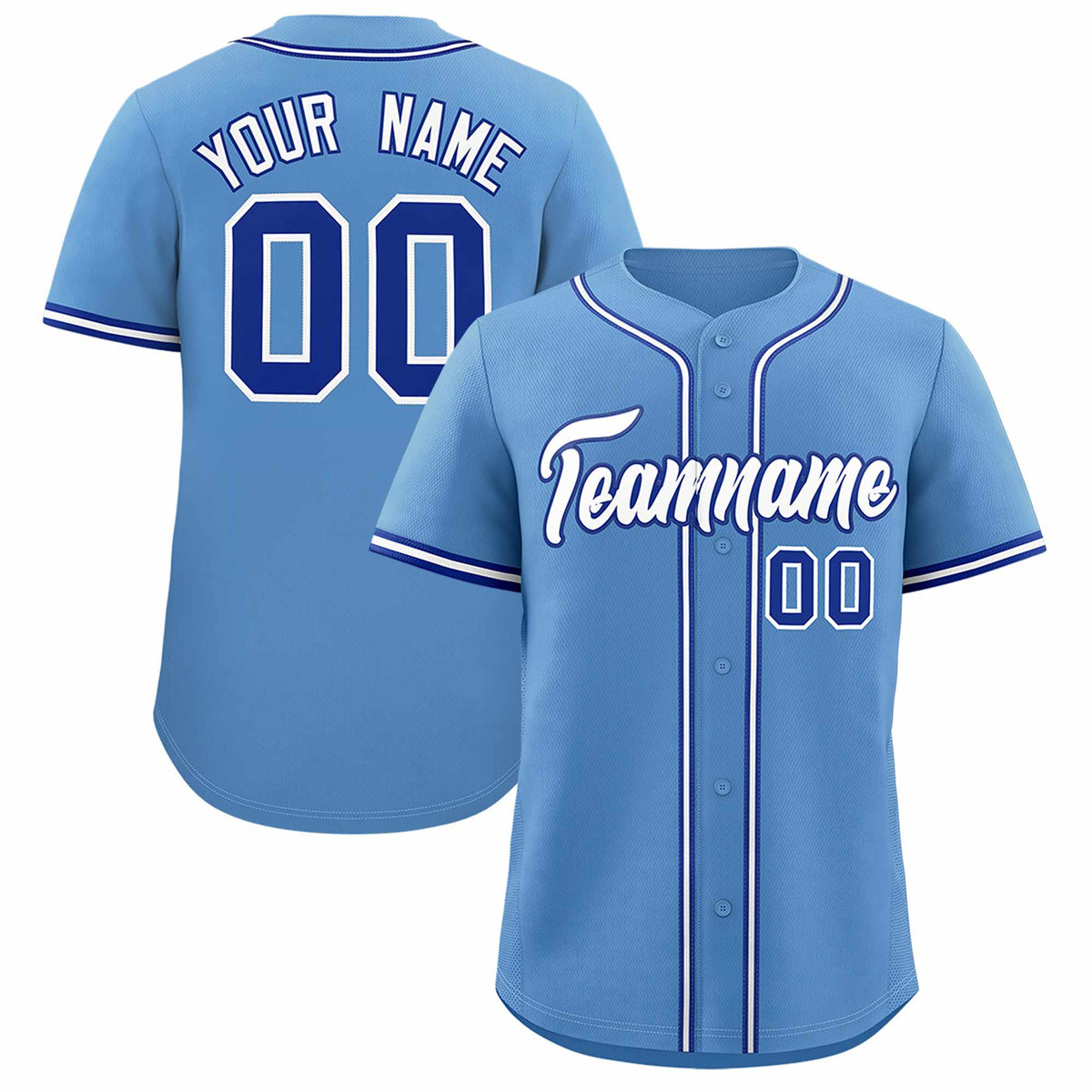 Custom Light Blue Classic Style Authentic Baseball Jersey