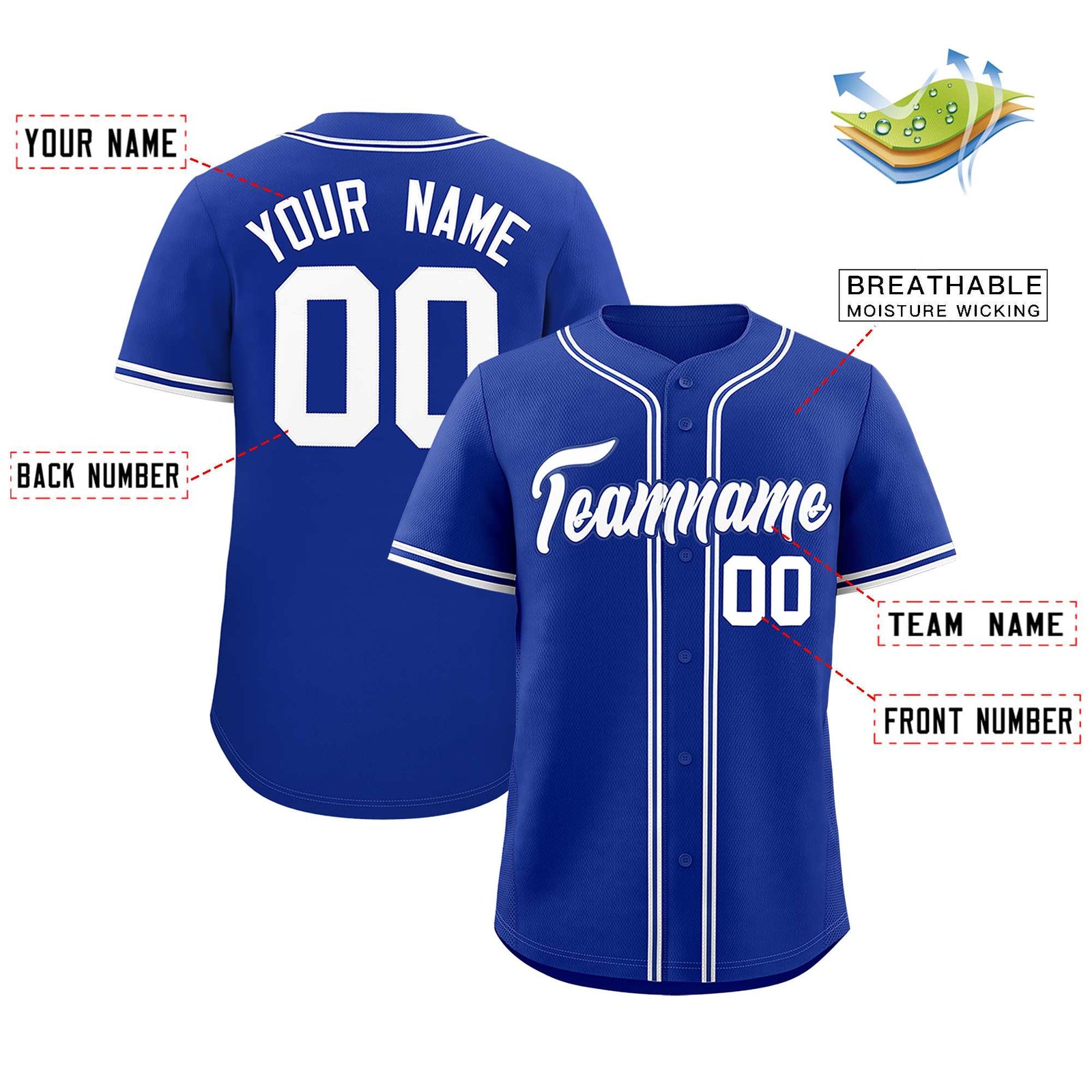 Custom Royal Classic Style Authentic Baseball Jersey