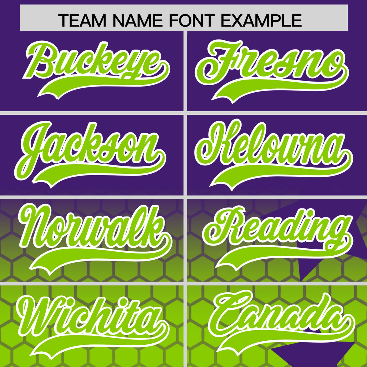 Custom Purple Neon Green White Rising Stars Series Gradient Fashion Baseball Jersey| KXKSHOP