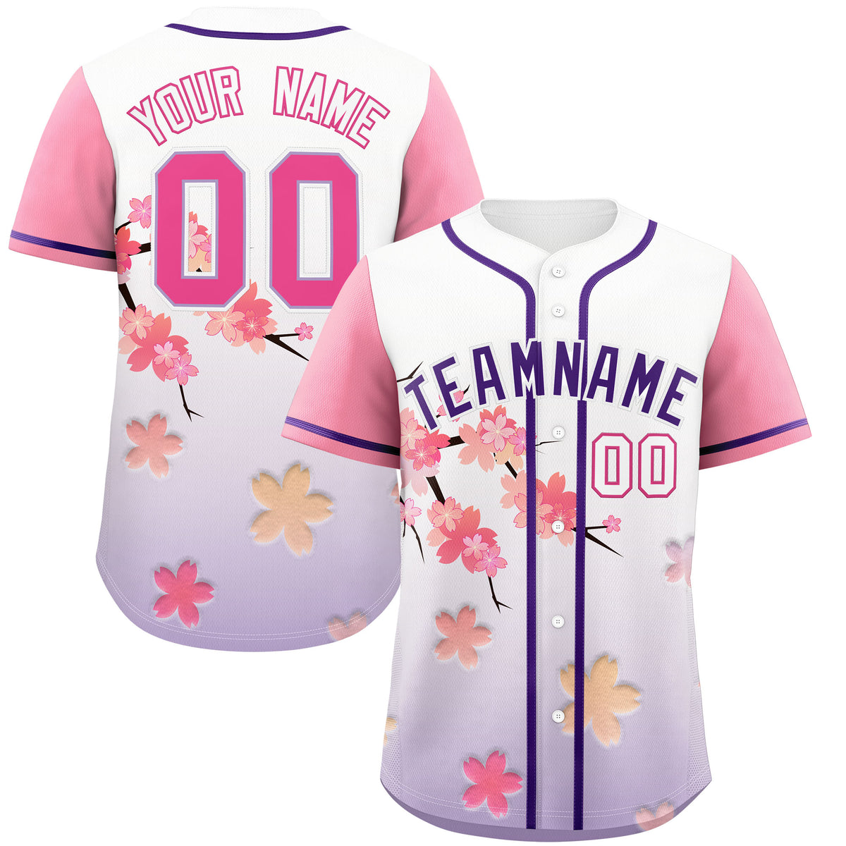 Custom Purple P Gradient Fashion Elastic Baseball Jersey| KXKSHOP