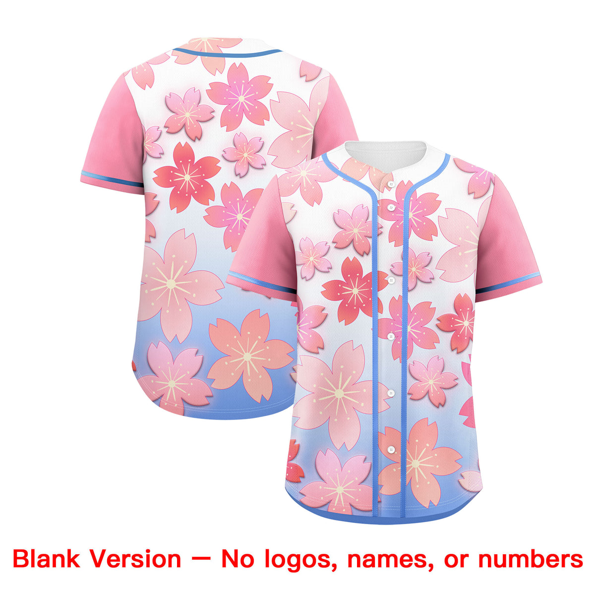 Custom Pink Powder Blue Gradient Fashion Elastic Baseball Jersey| KXKSHOP