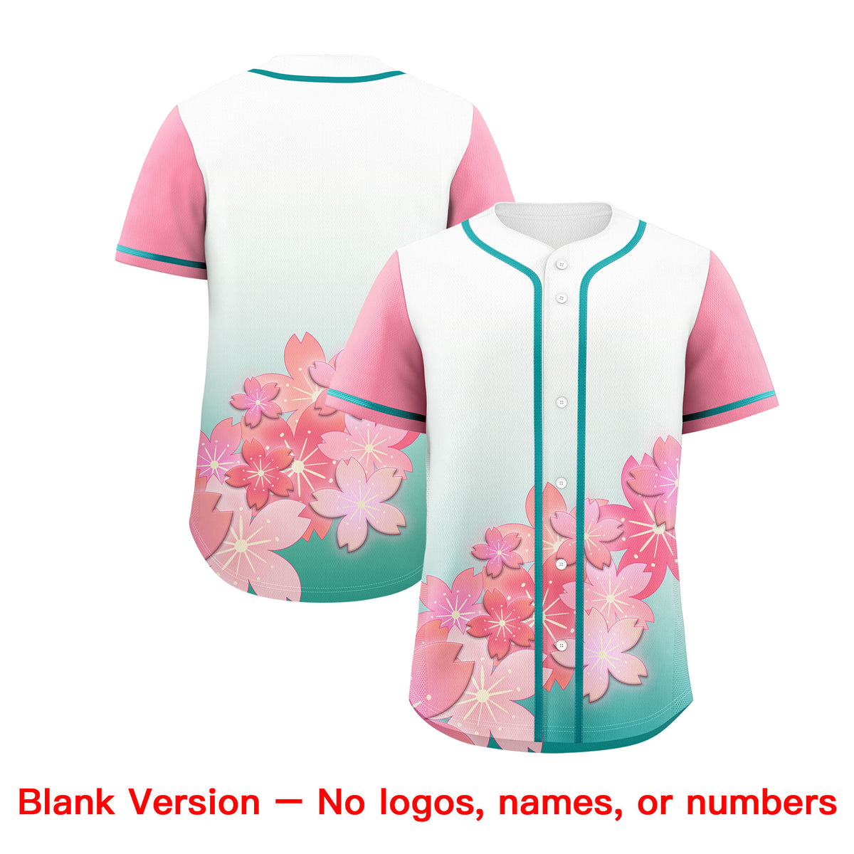 Custom Aqua Pink Gradient Fashion Elastic Baseball Jersey| KXKSHOP
