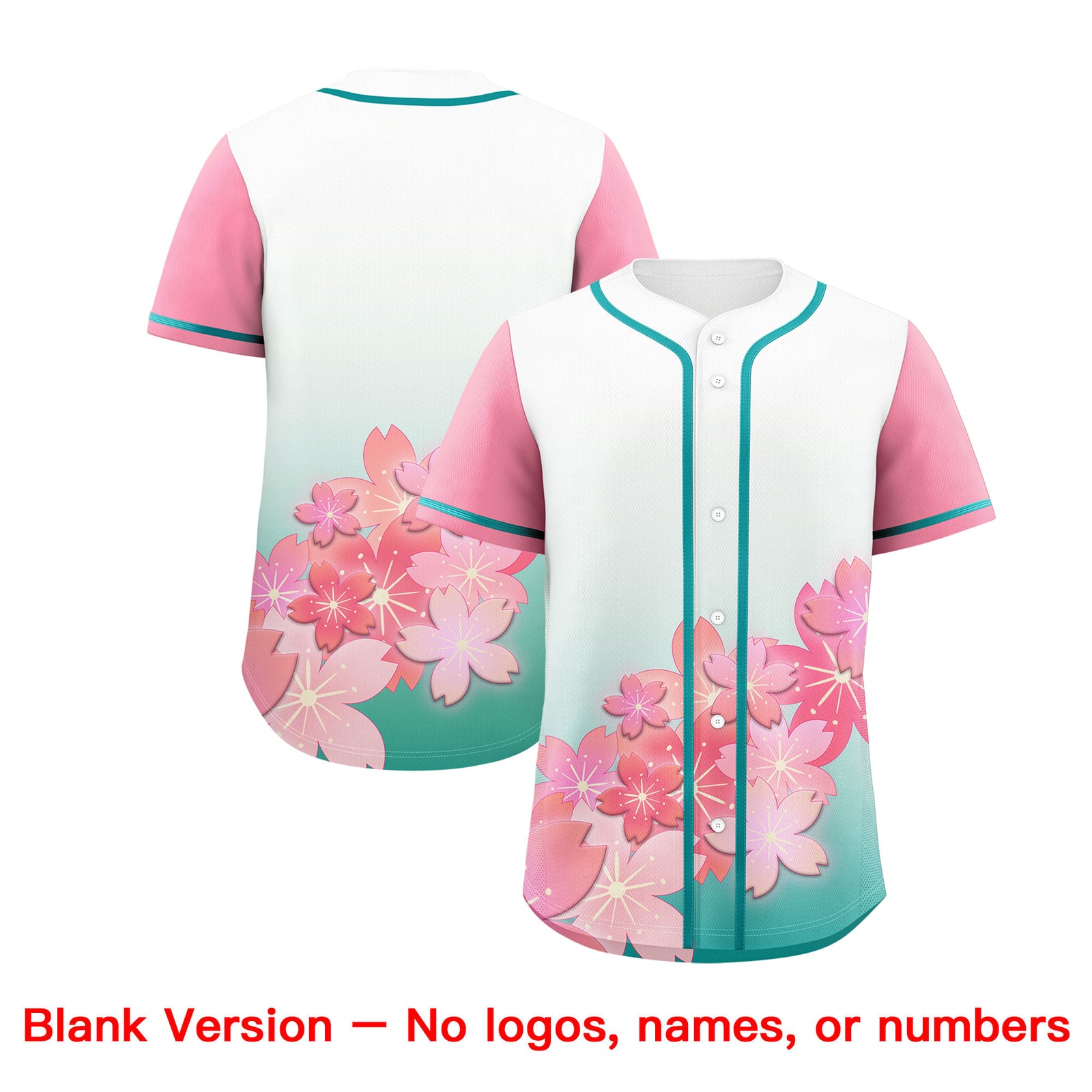 Custom Aqua Pink Gradient Fashion Elastic Baseball Jersey| KXKSHOP