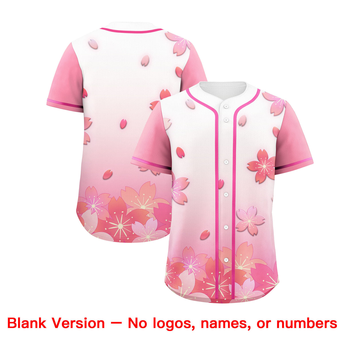 Custom White Pink Gradient Fashion Elastic Baseball Jersey| KXKSHOP