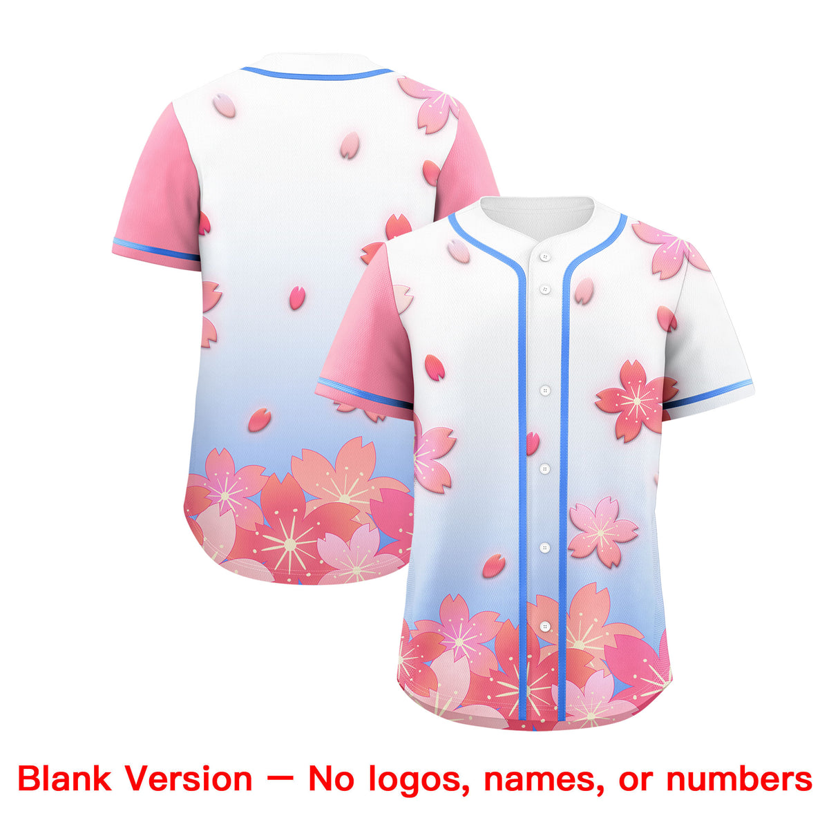 Custom Blue Pink Gradient Fashion Elastic Baseball Jersey| KXKSHOP