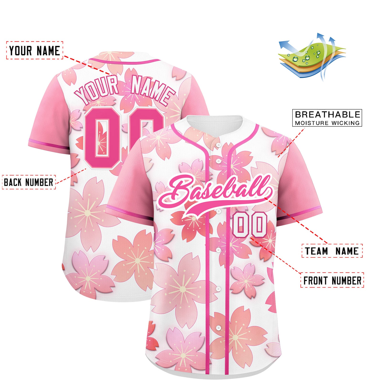 Custom White Gradient Fashion Elastic Baseball Jersey| KXKSHOP