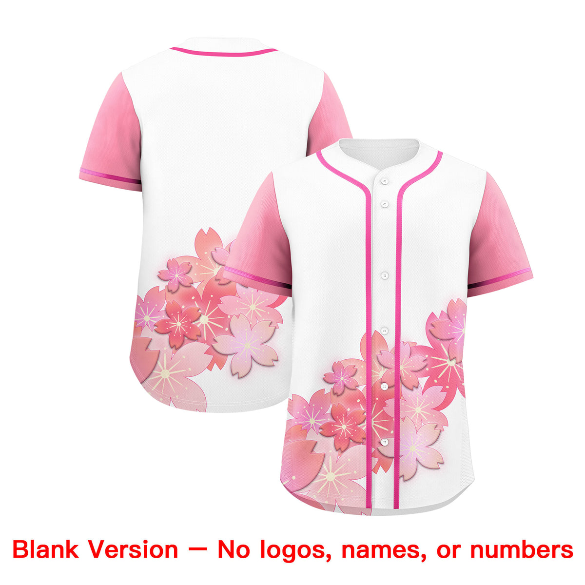 Custom White Pink Gradient Fashion Elastic Baseball Jersey| KXKSHOP