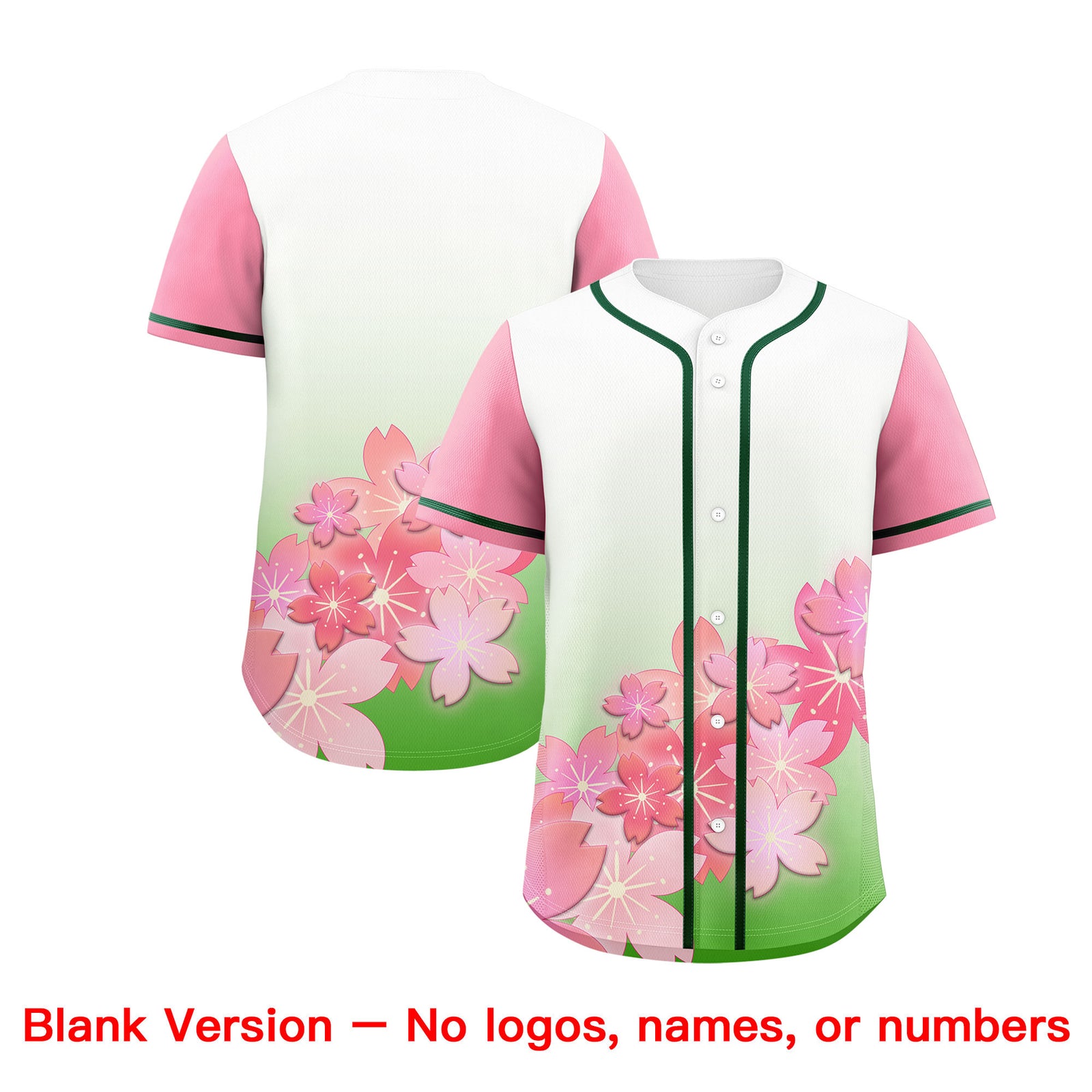 Custom Light Green Pink Gradient Fashion Elastic Baseball Jersey| KXKSHOP