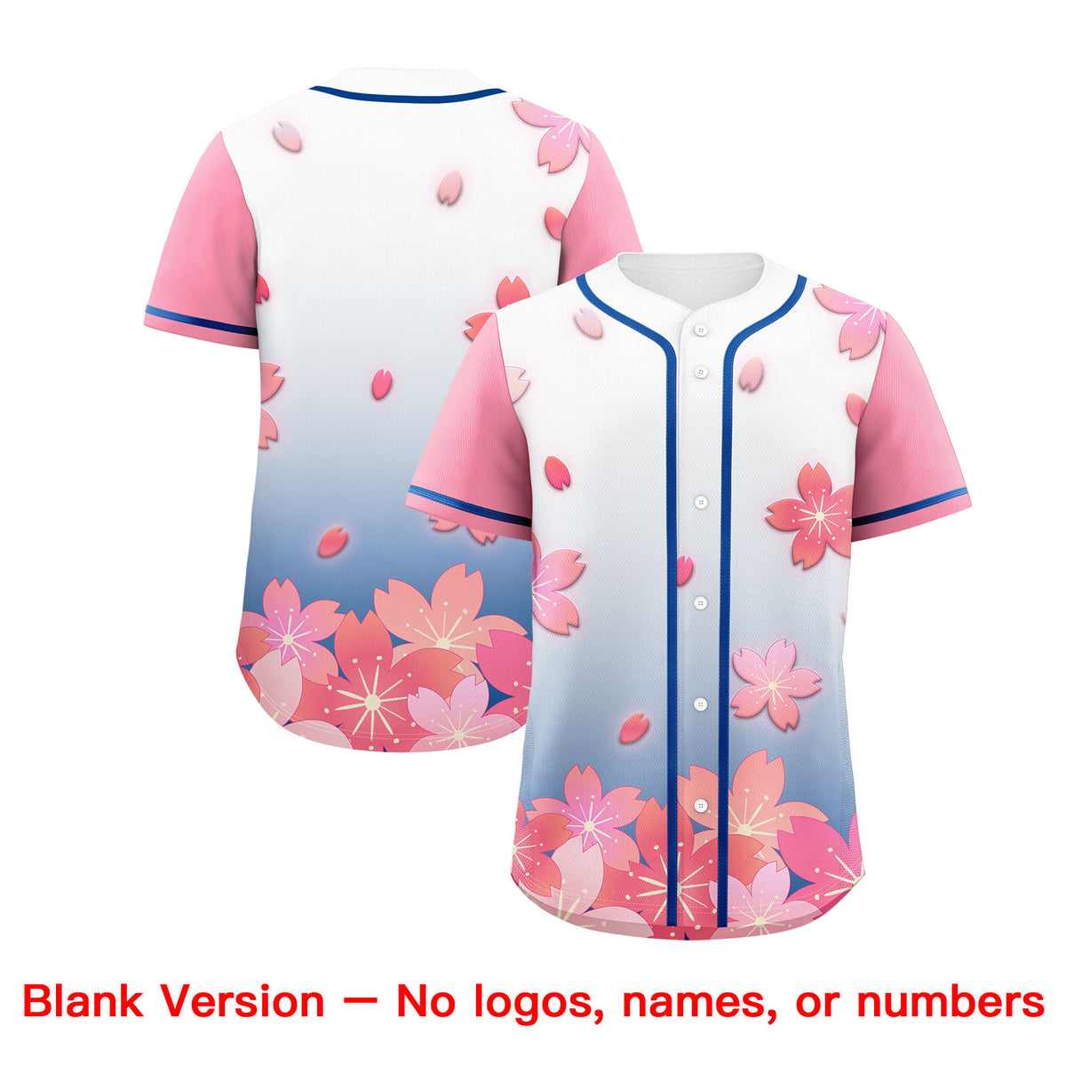 Custom Midnight Blue Pink Gradient Fashion Elastic Baseball Jersey| KXKSHOP
