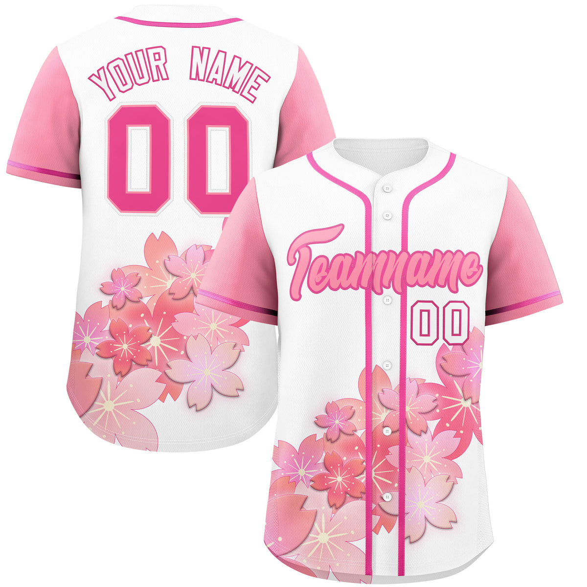 Custom White Pink Gradient Fashion Elastic Baseball Jersey| KXKSHOP