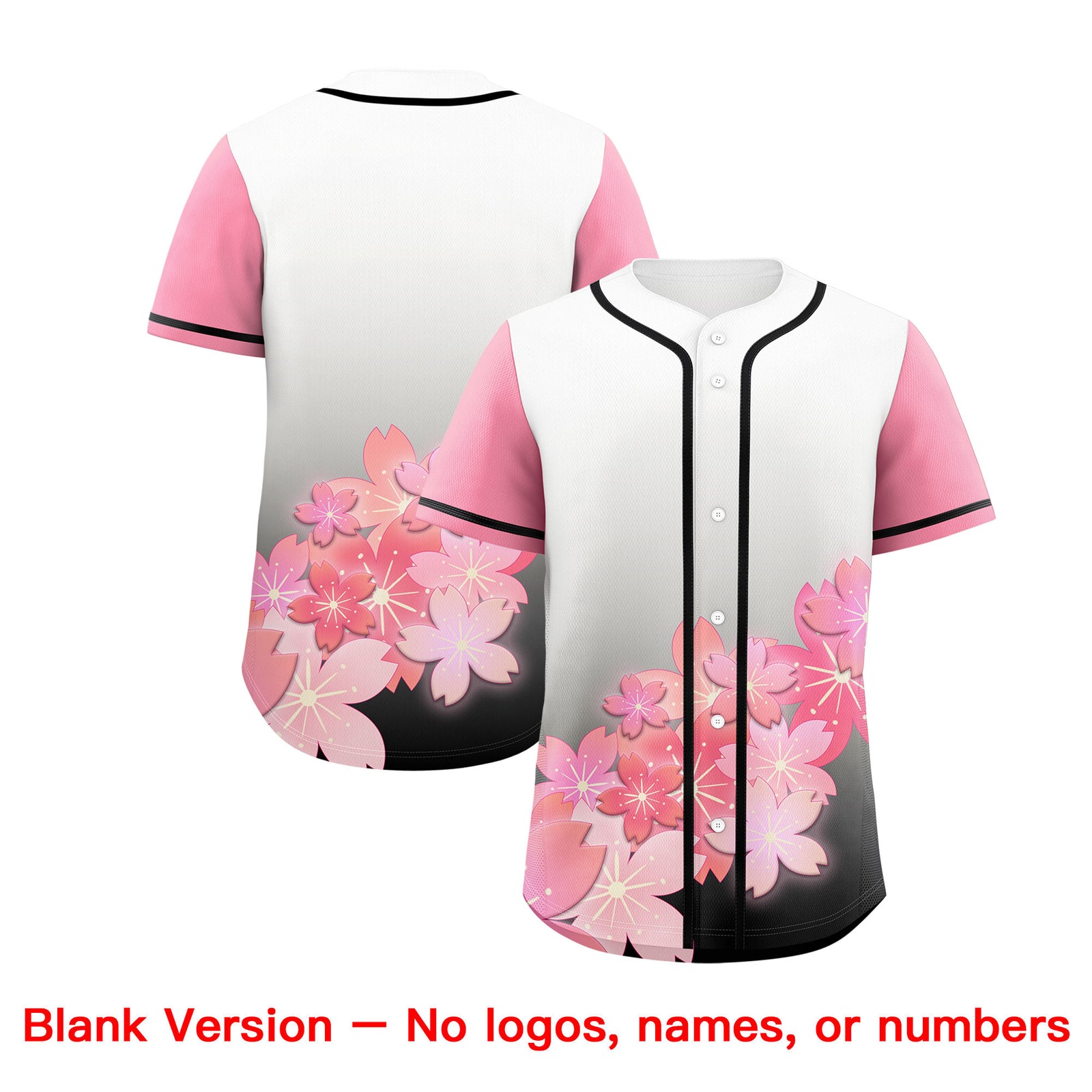 Custom Black Pink Gradient Fashion Elastic Baseball Jersey| KXKSHOP