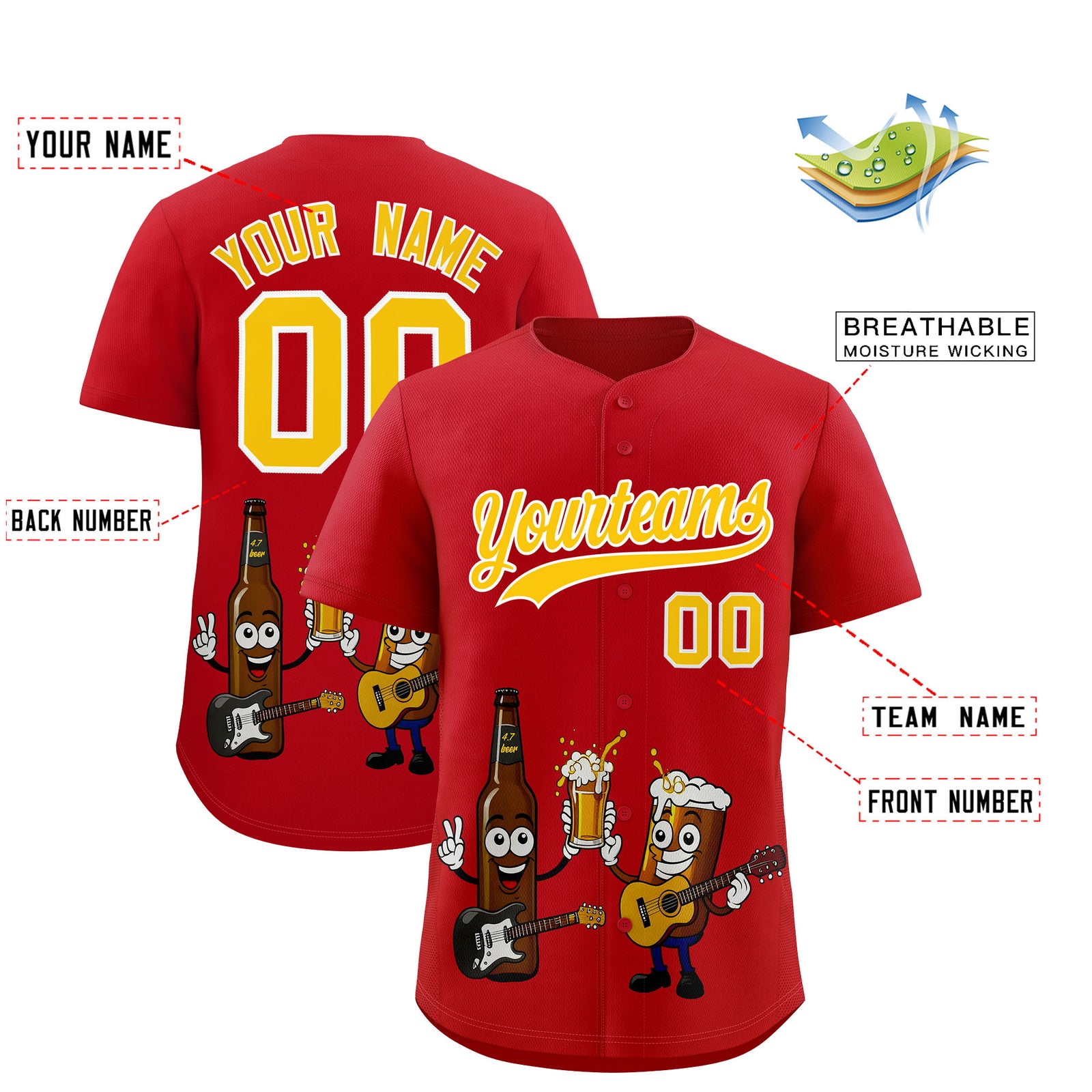 Custom Red Personalized Team Shirts for Parties & Training | KXKSHOP