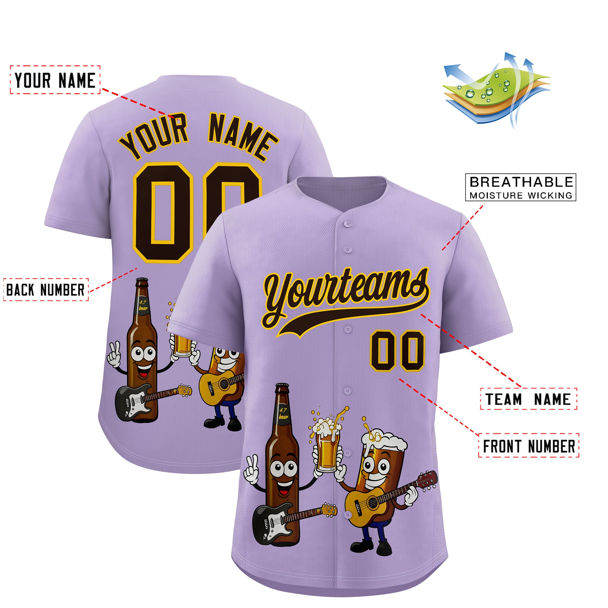 Custom Light Purple Personalized Team Shirts for Parties & Training | KXKSHOP