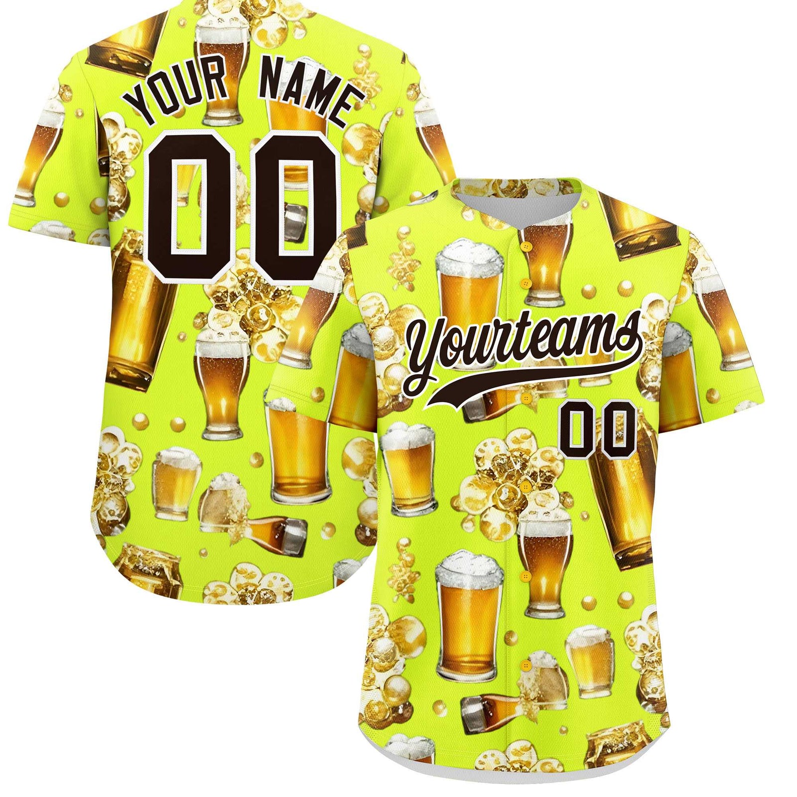 Custom Fluorescent Green Personalized Team Shirts for Parties & Training | KXKSHOP