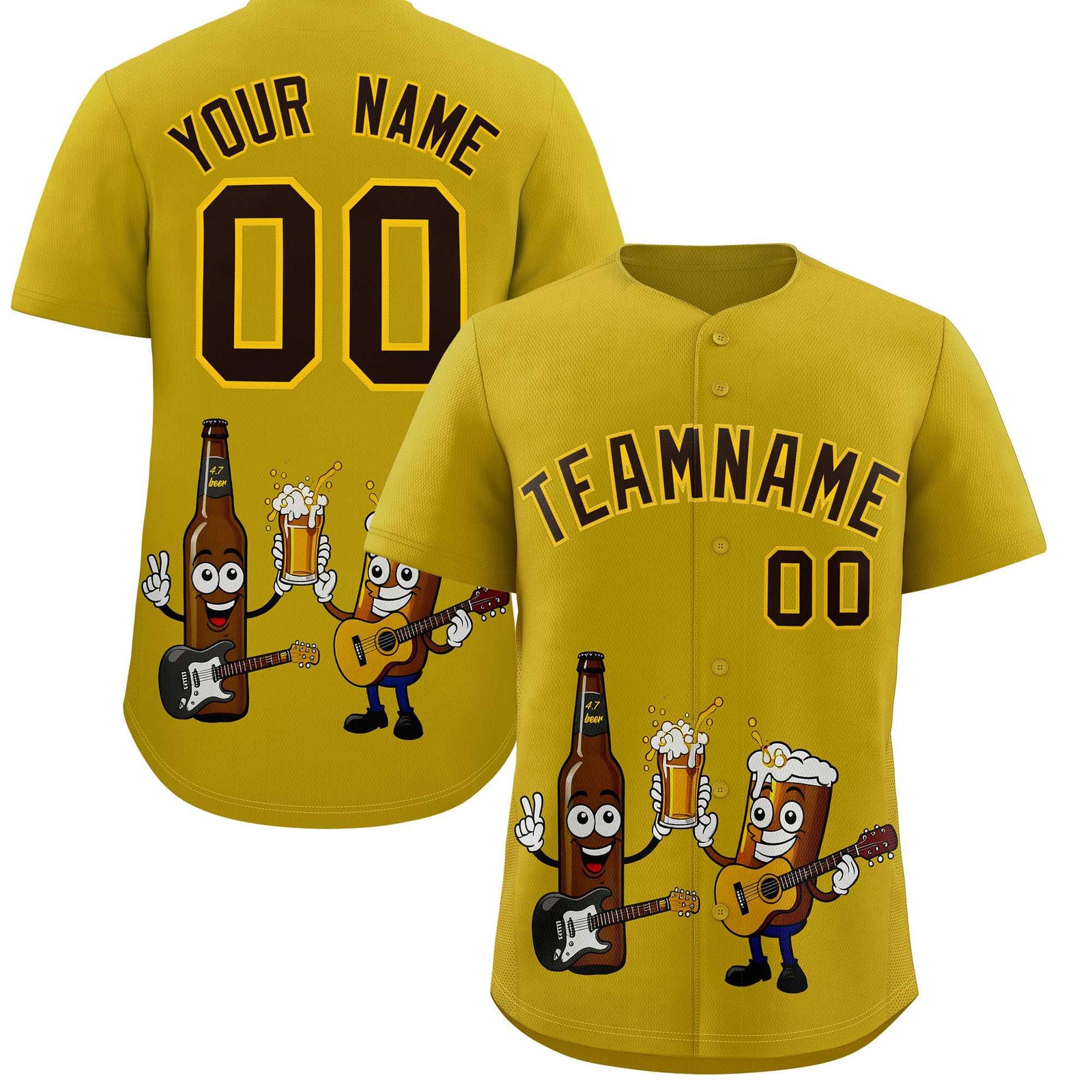 Custom Old Gold Personalized Team Shirts for Parties & Training | KXKSHOP