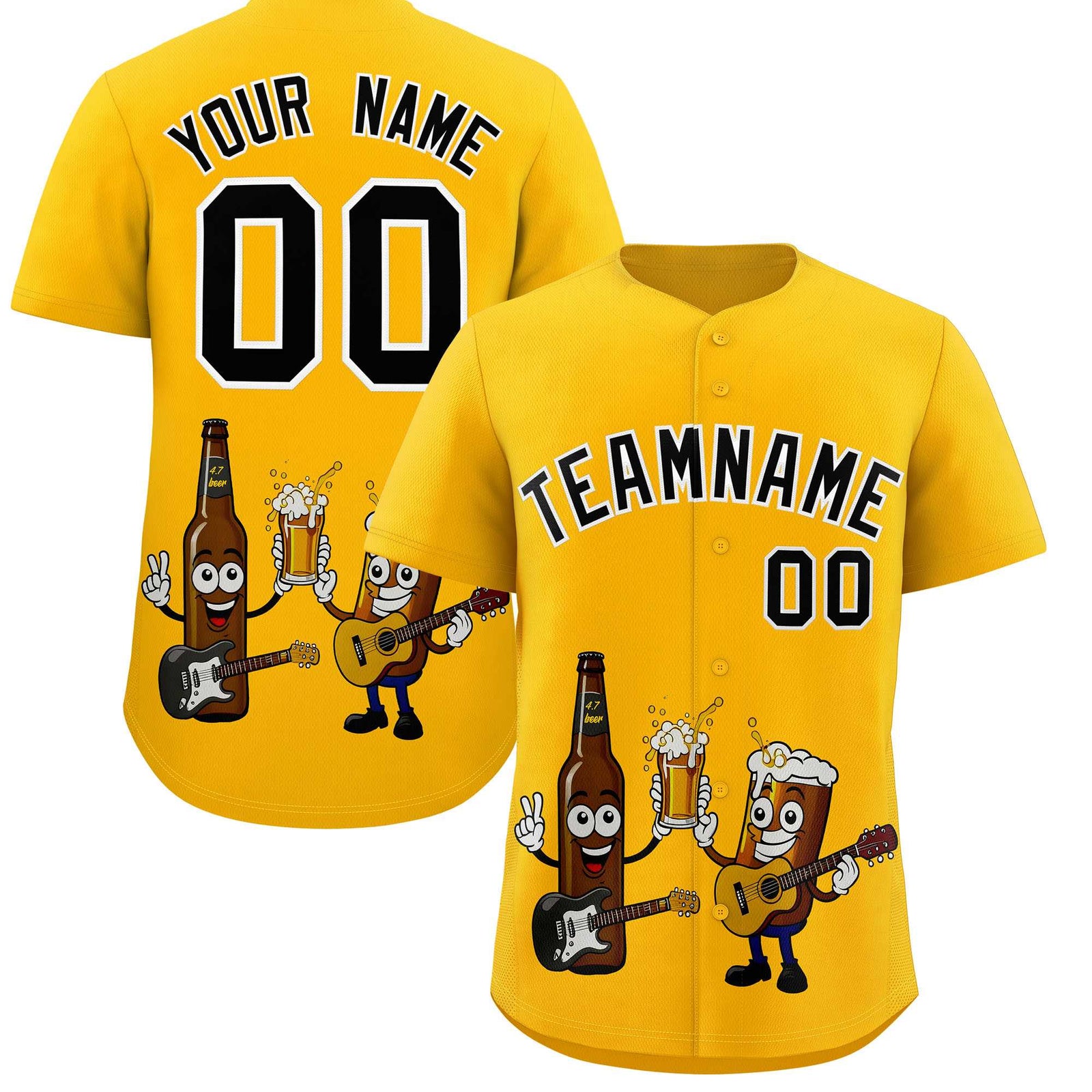 Custom Yellow Personalized Team Shirts for Parties & Training | KXKSHOP