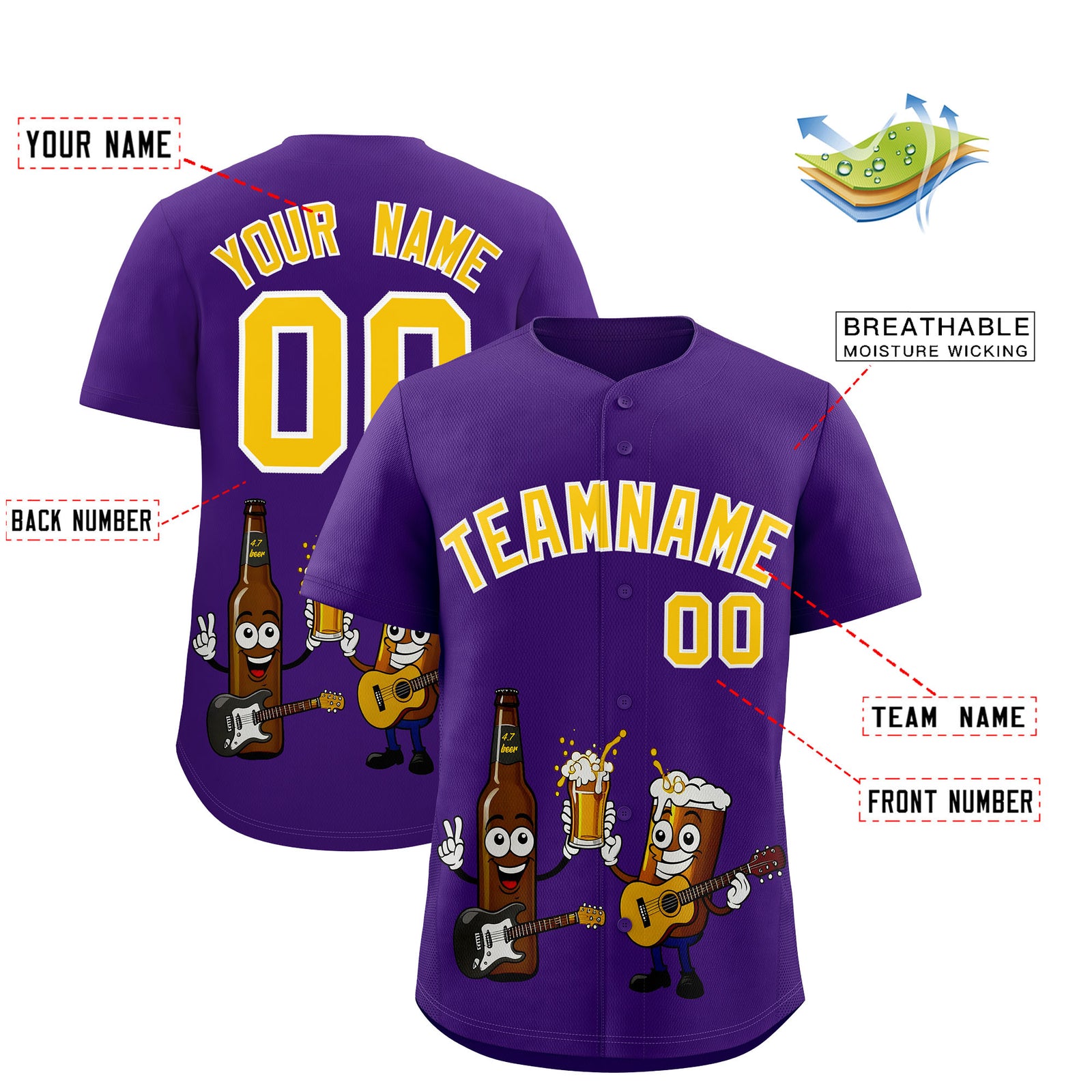 Custom Purple Personalized Team Shirts for Parties & Training | KXKSHOP