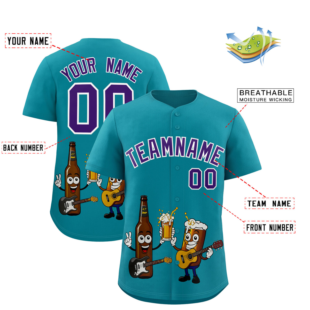 Custom Teal Personalized Team Shirts for Parties &amp; Training | KXKSHOP