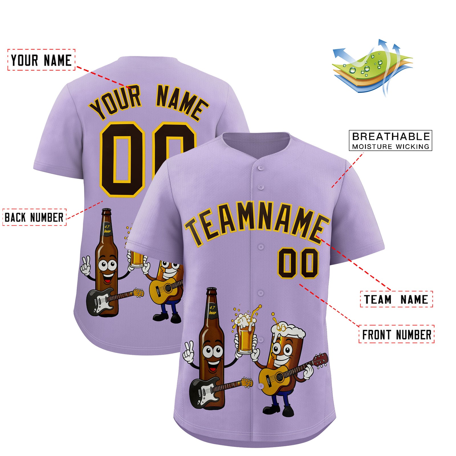 Custom Light Purple Personalized Team Shirts for Parties & Training | KXKSHOP