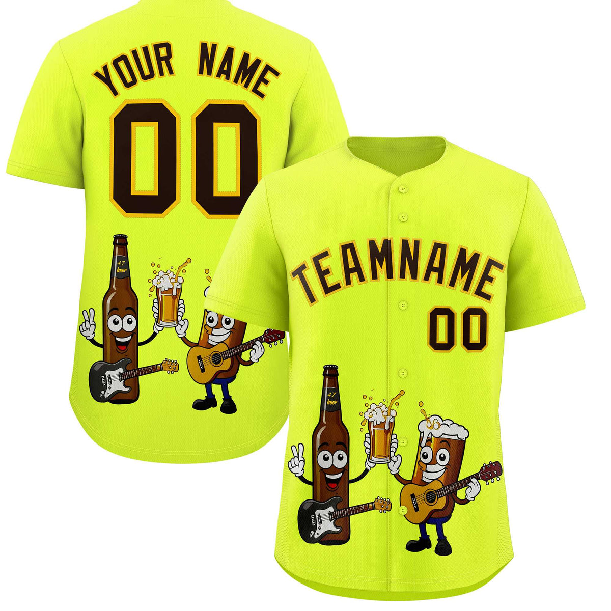 Custom Fluorescent Green Personalized Team Shirts for Parties &amp; Training | KXKSHOP