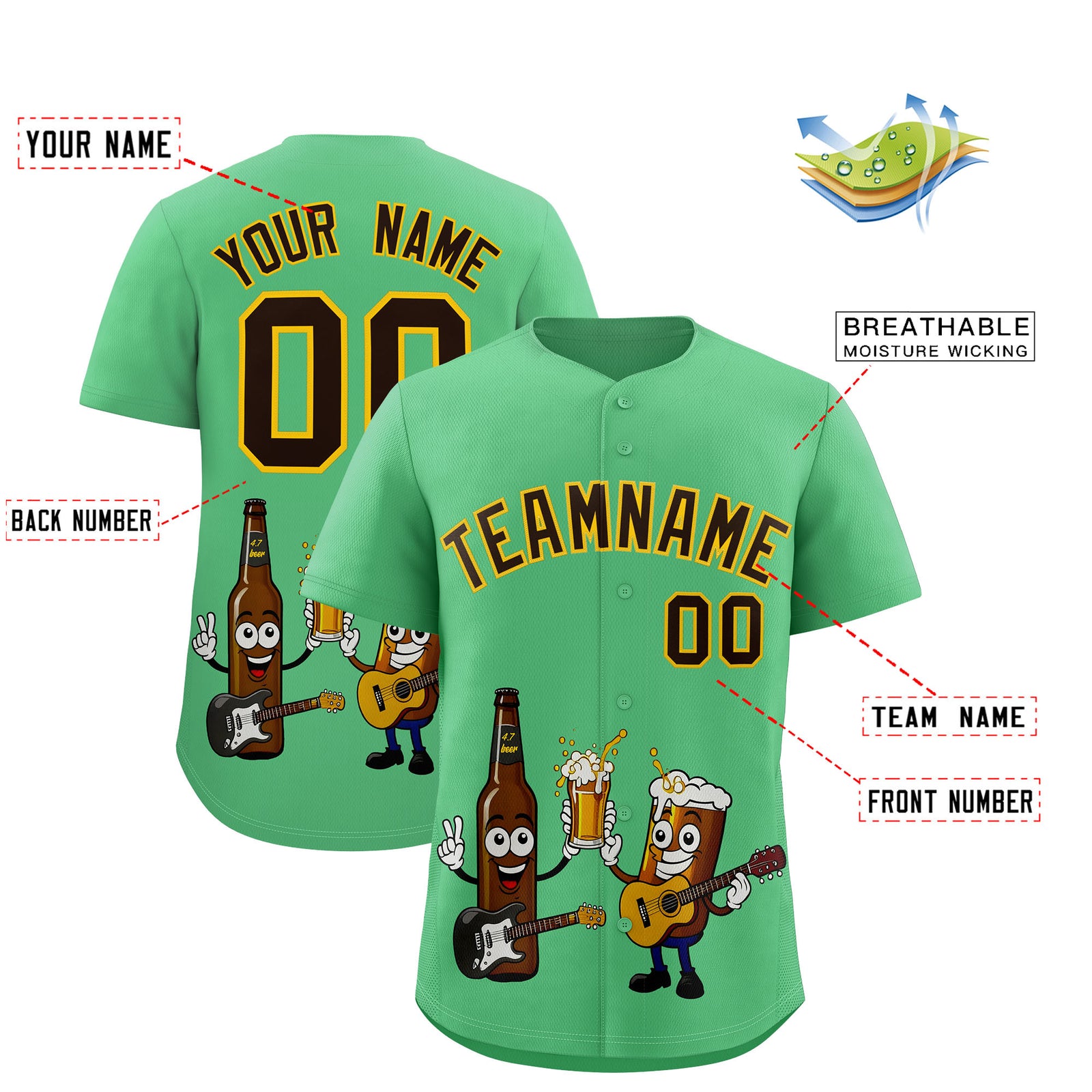 Custom Neon Green Personalized Team Shirts for Parties & Training | KXKSHOP