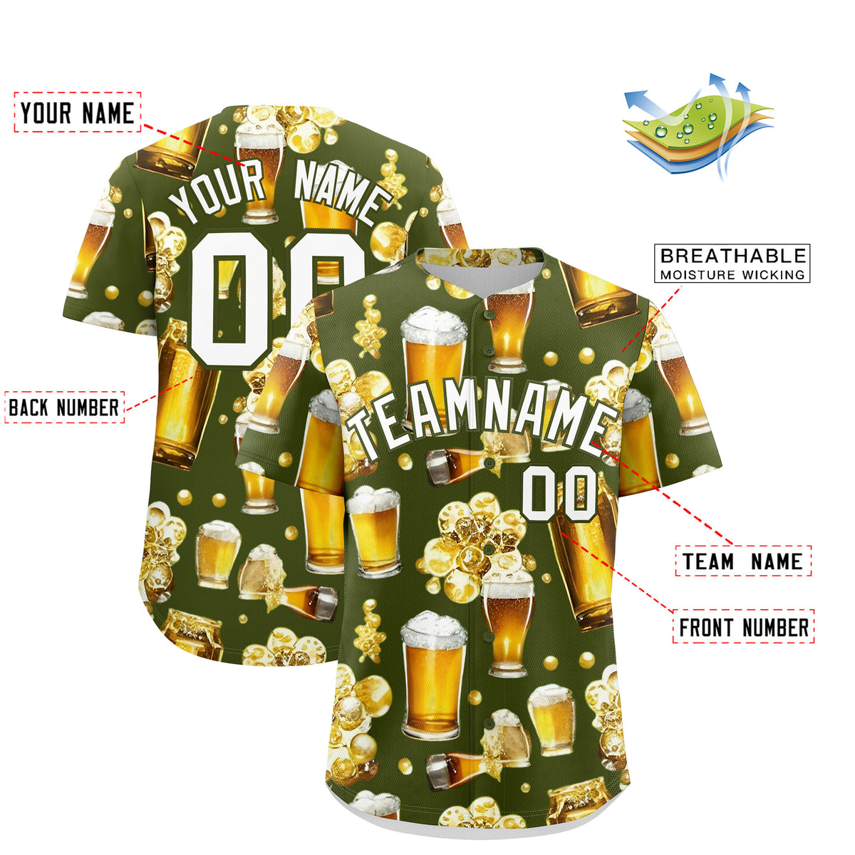 Custom Olive Personalized Team Shirts for Parties &amp; Training | KXKSHOP