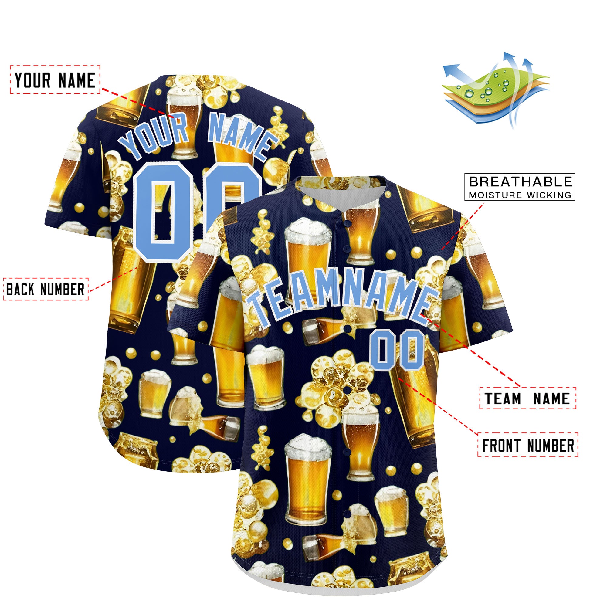 Custom Navy Personalized Team Shirts for Parties & Training | KXKSHOP