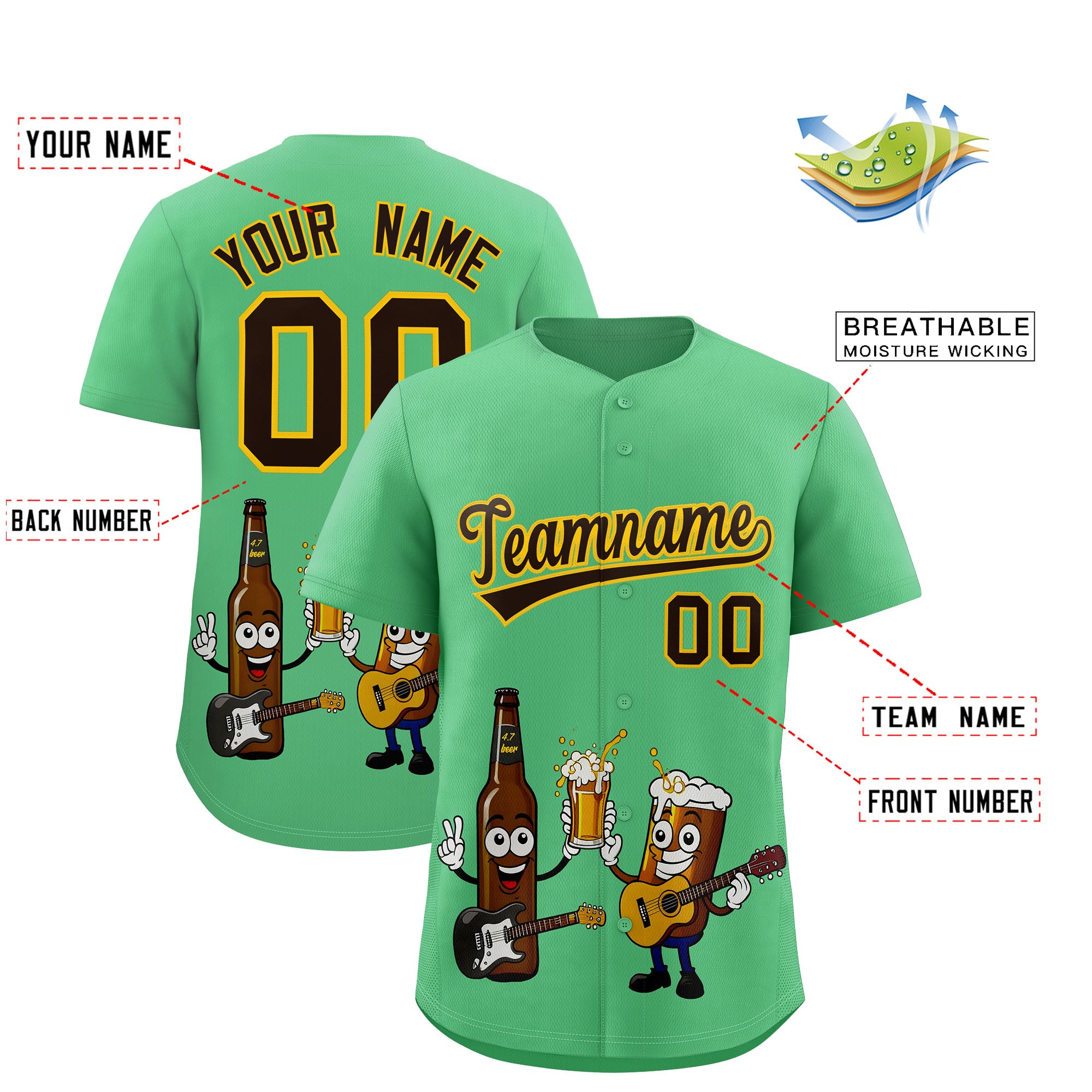 Custom Neon Green Personalized Team Shirts for Parties & Training | KXKSHOP
