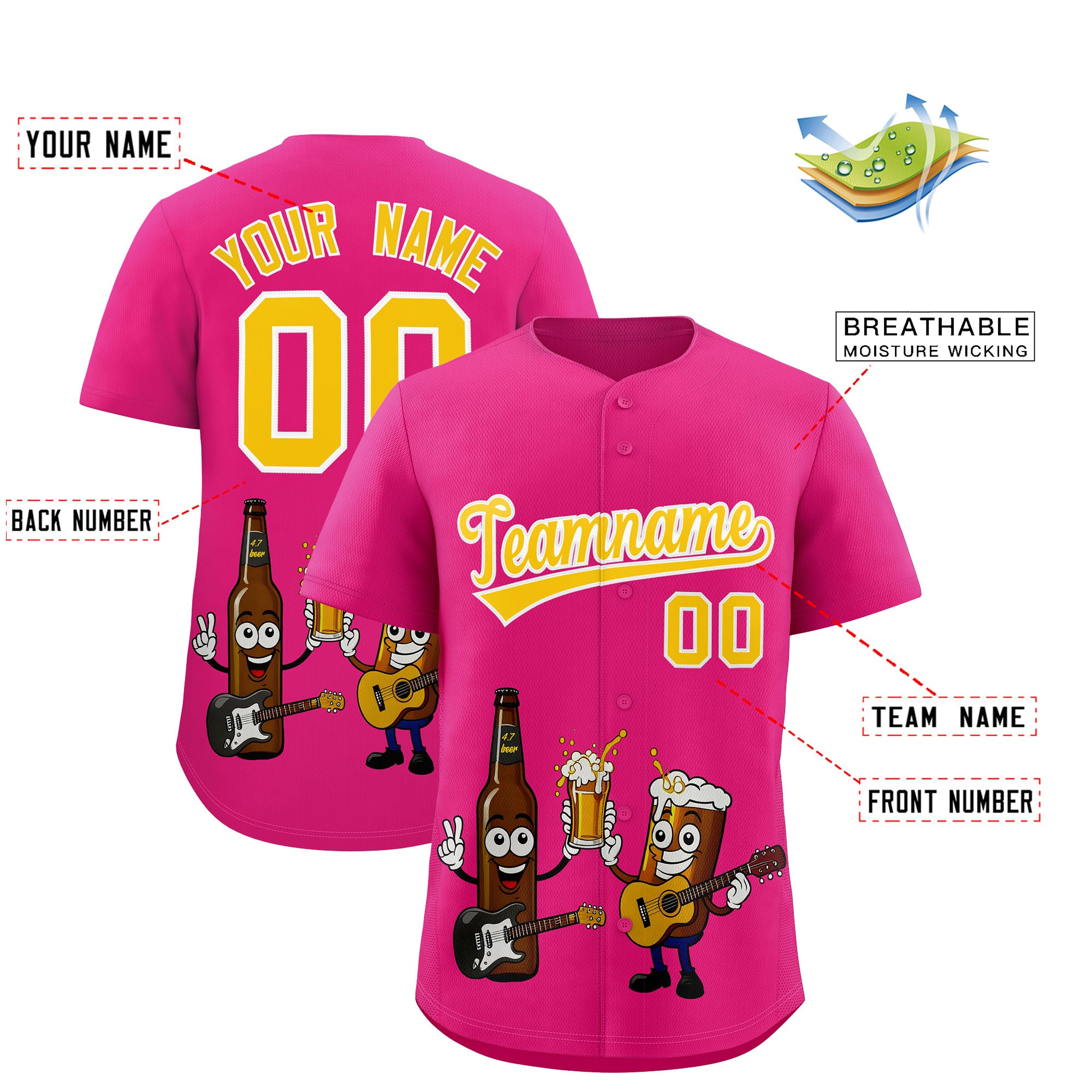 Custom Rose Red Personalized Team Shirts for Parties & Training | KXKSHOP