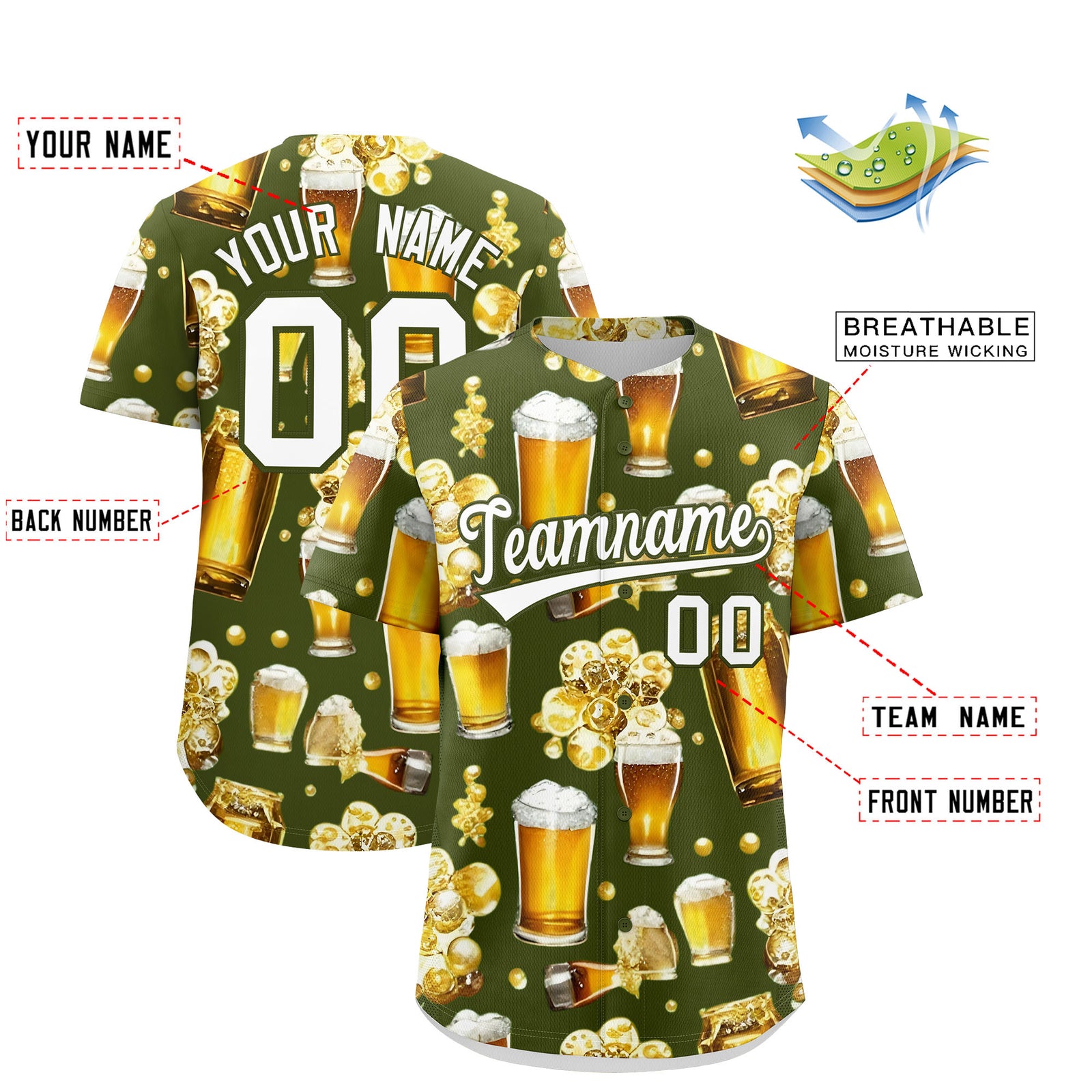 Custom Olive Personalized Team Shirts for Parties & Training | KXKSHOP