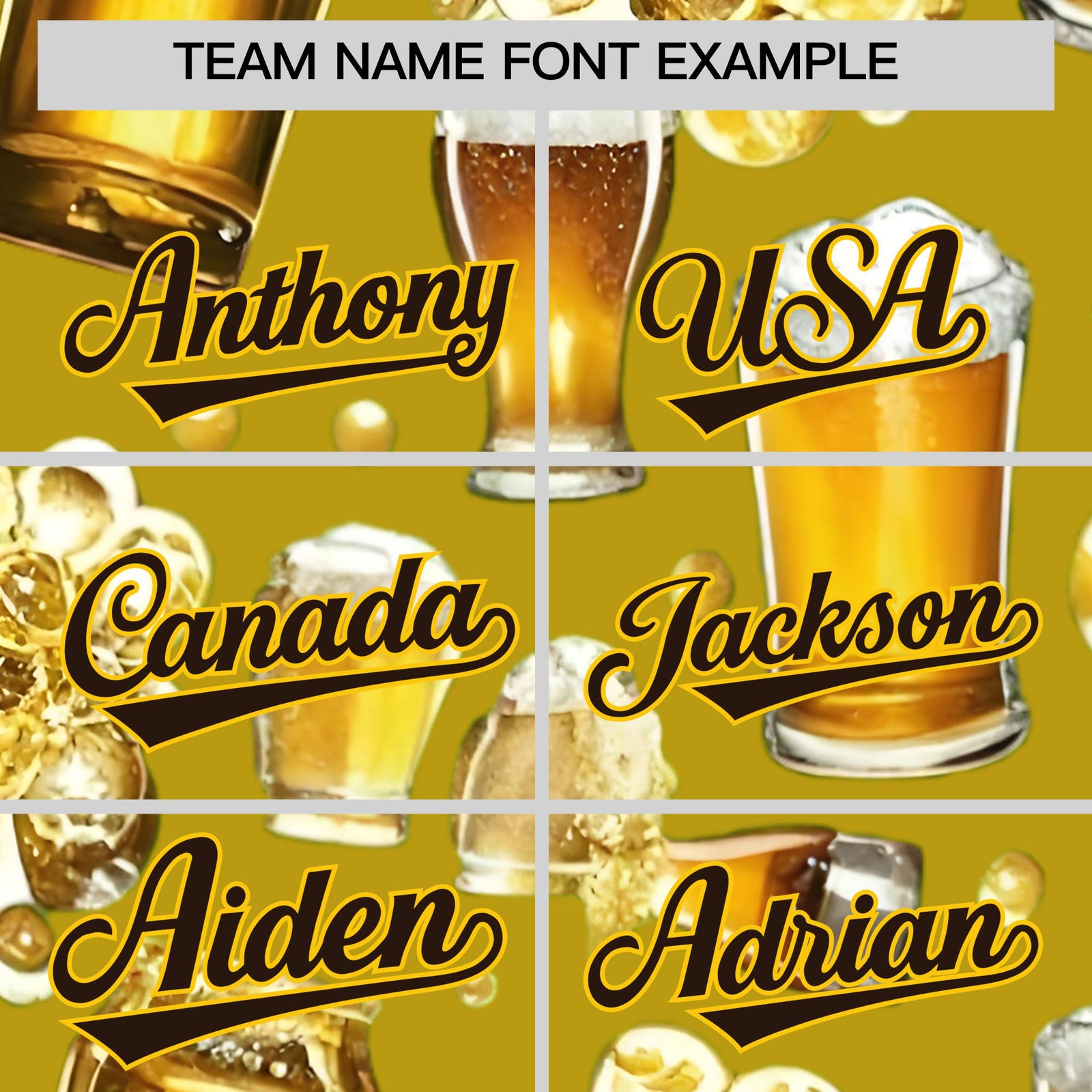 Custom Old Gold Personalized Team Shirts for Parties & Training | KXKSHOP