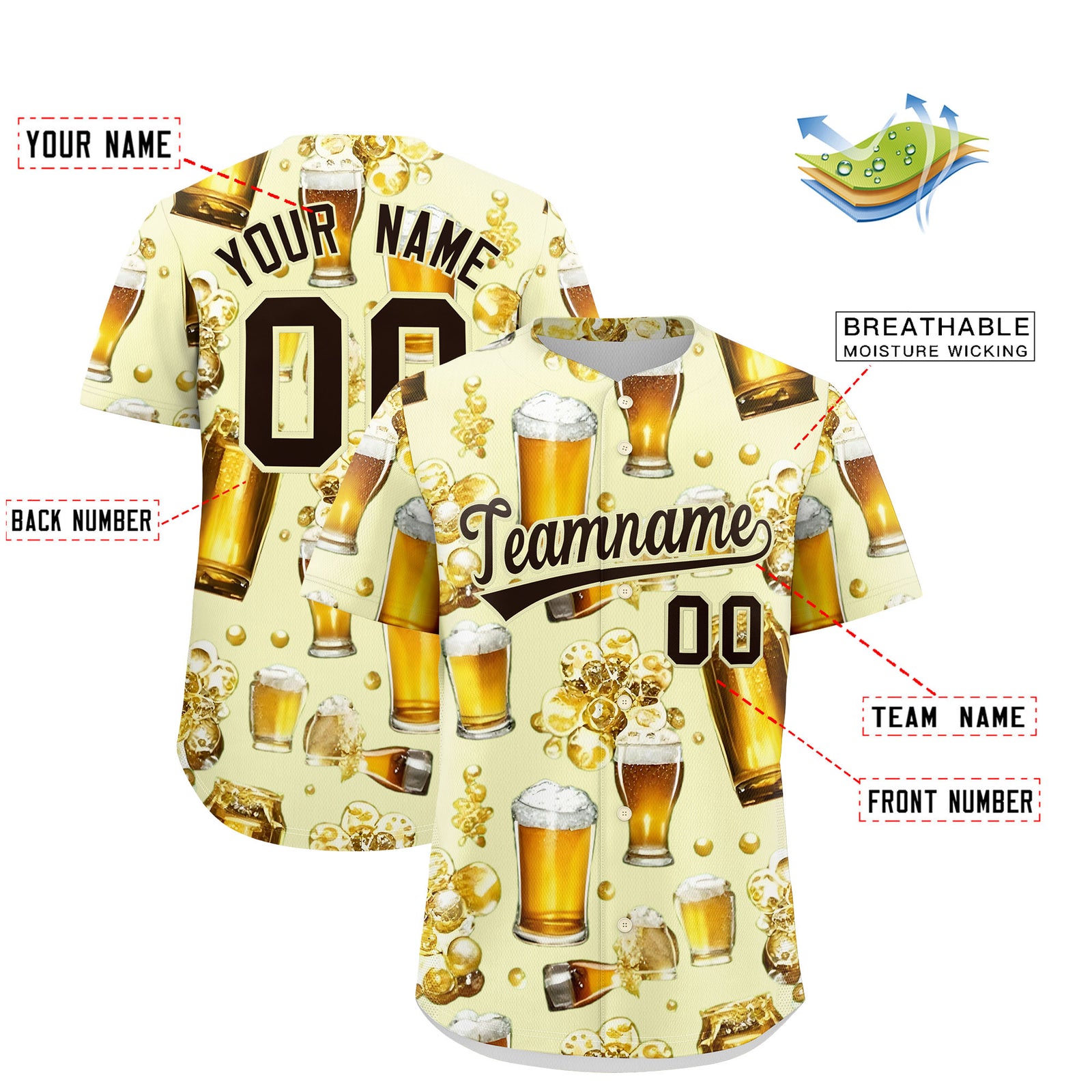 Custom Cream Personalized Team Shirts for Parties & Training | KXKSHOP