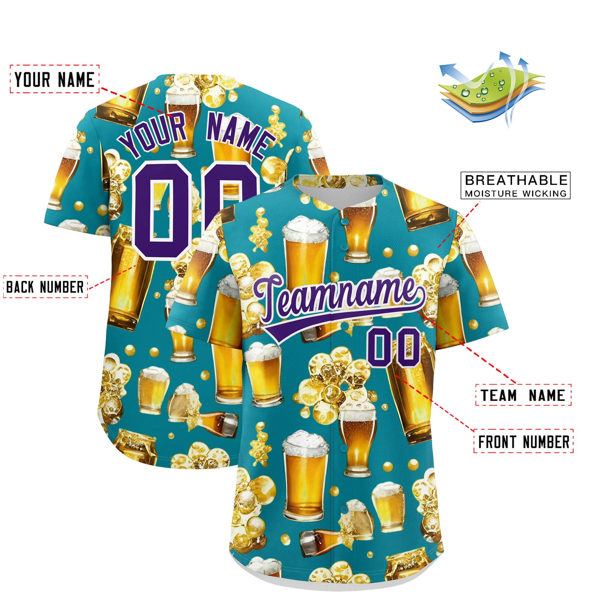 Custom Teal Personalized Team Shirts for Parties & Training | KXKSHOP