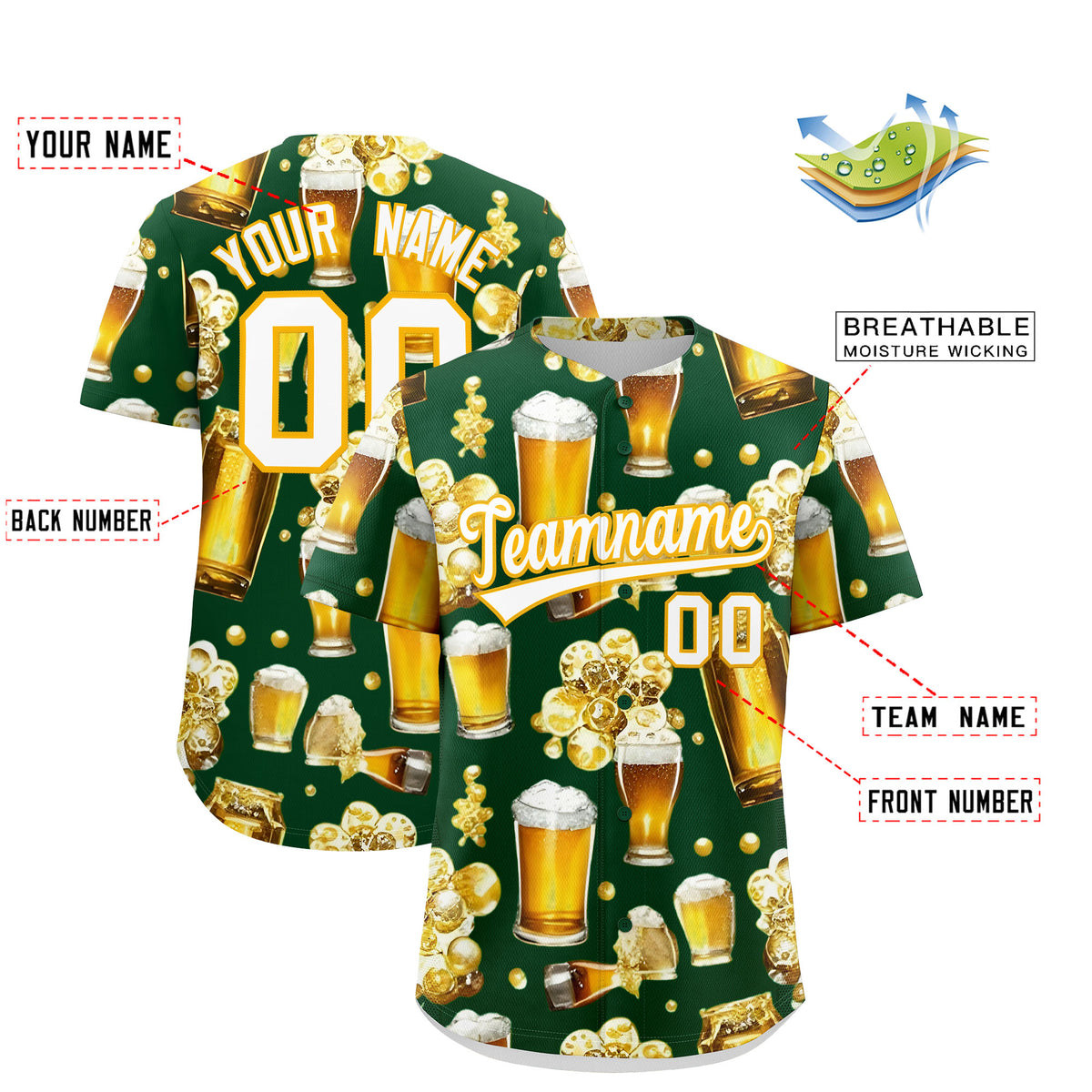 Custom Green Personalized Team Shirts for Parties &amp; Training | KXKSHOP
