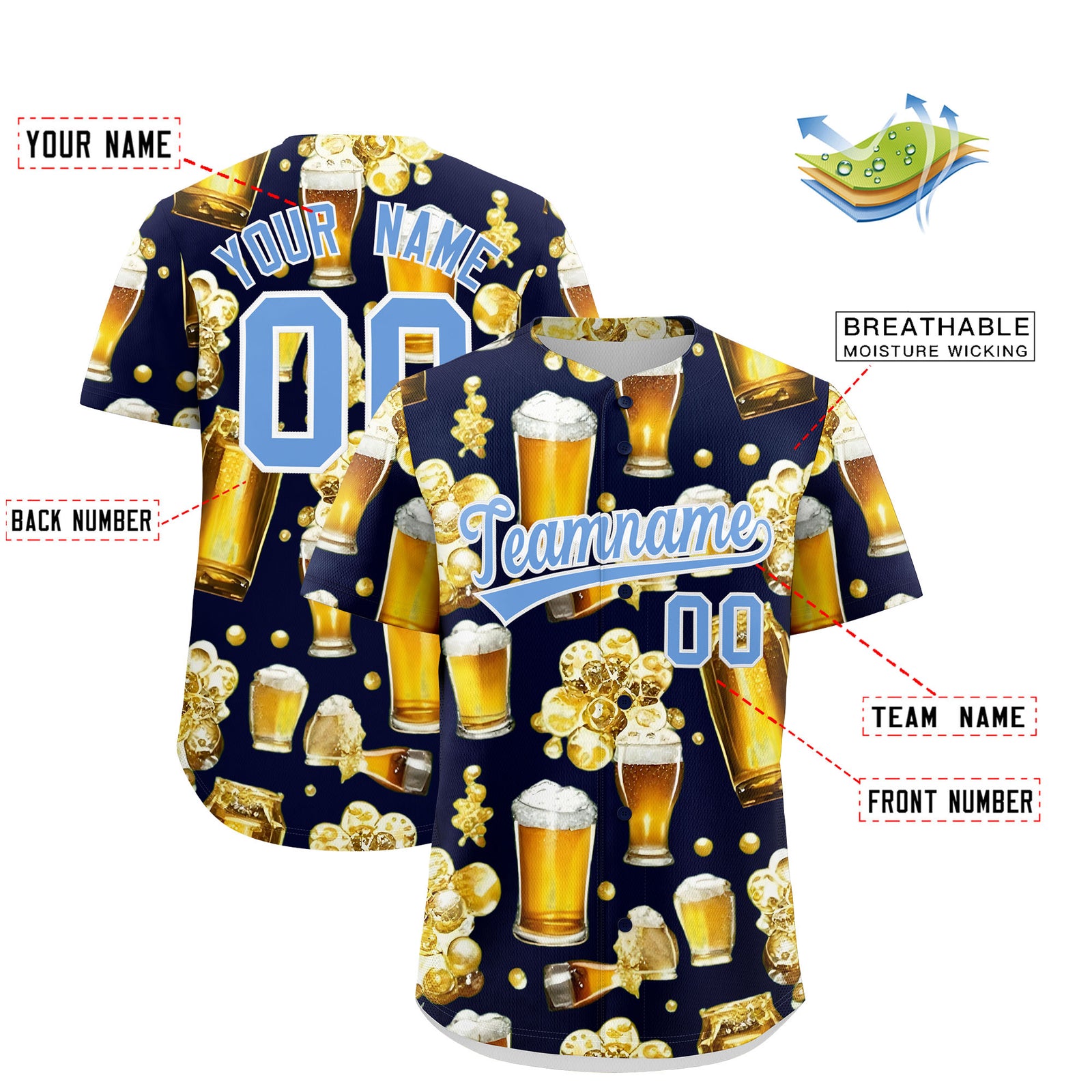 Custom Navy Personalized Team Shirts for Parties & Training | KXKSHOP